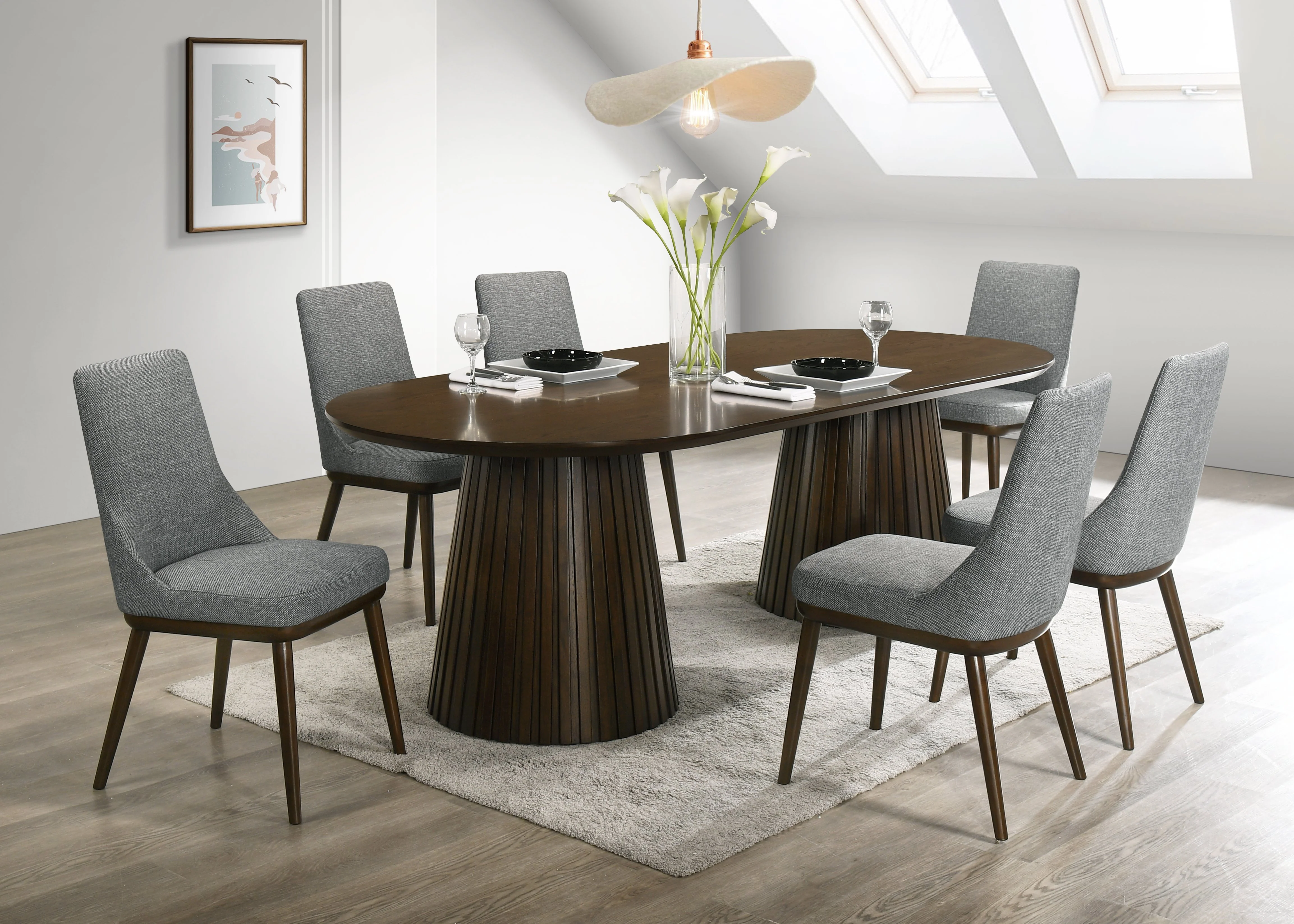 Mikael Oval Dining Table - Weathered Oak - Image 2