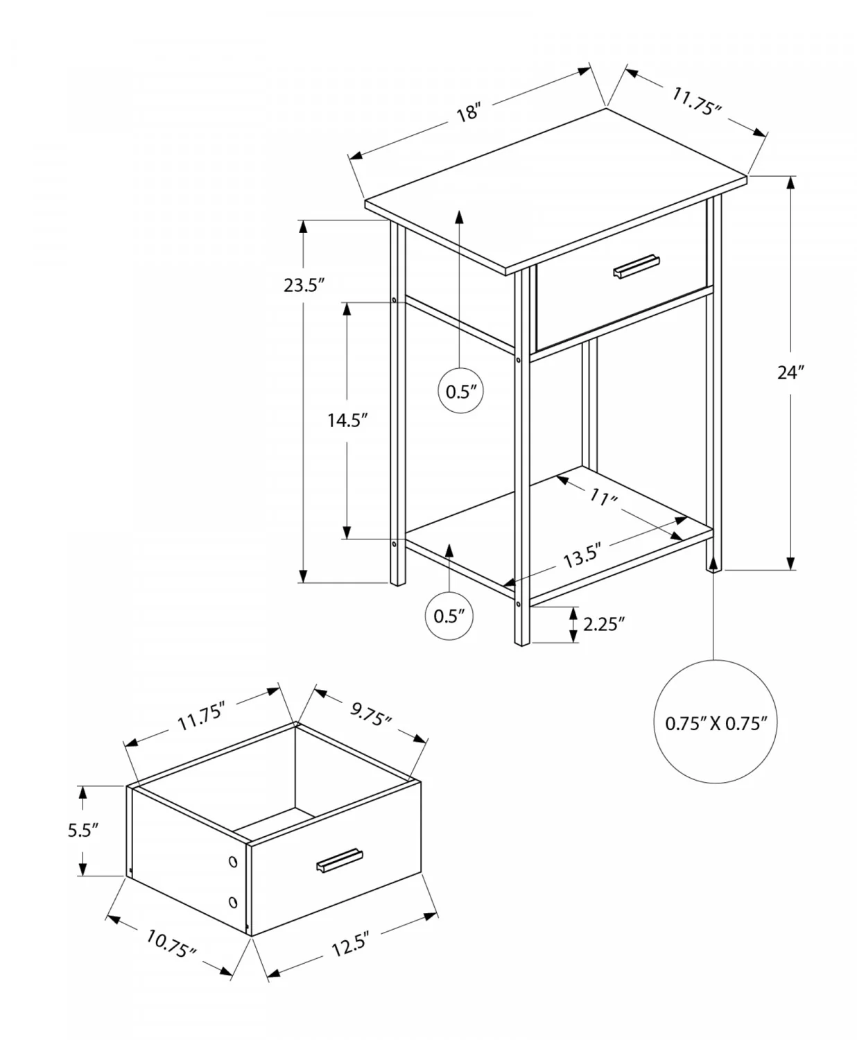 Miko Side Table - Dark Bronze - Image 3