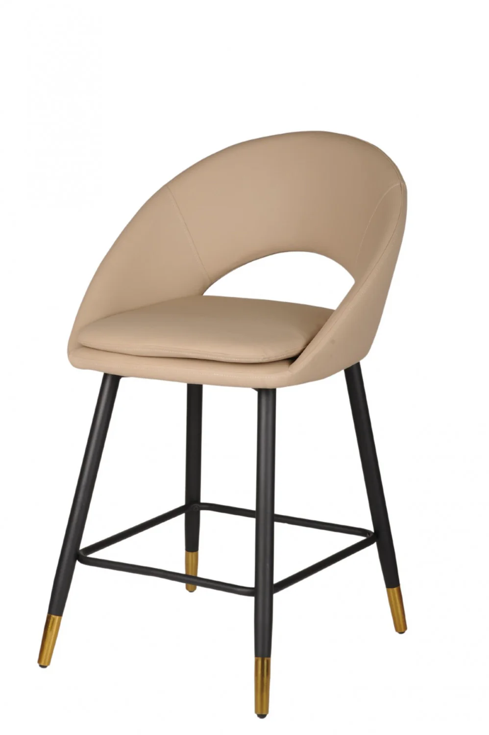Mila Counter Stool - Beige/Black - Set of Two - Image 2