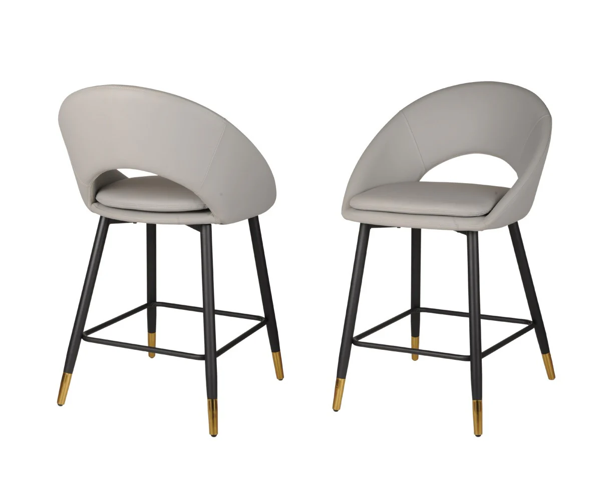 Mila Counter Stool - Grey/Black - Set of Two - Image 5