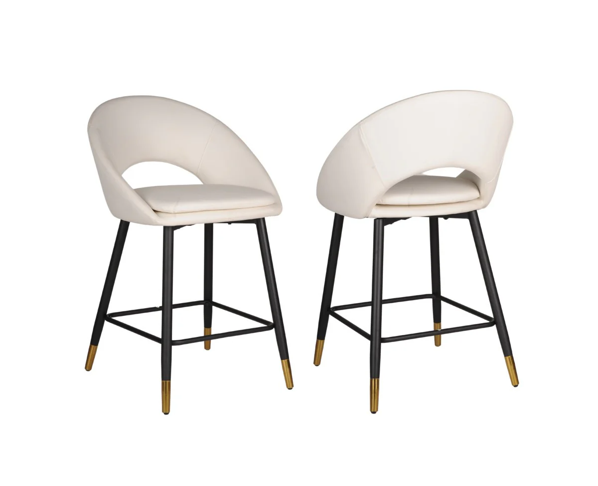Mila Counter Stool - White/Black - Set of Two - Image 6
