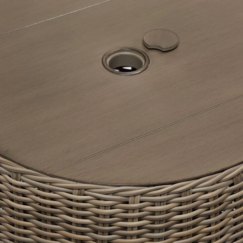 Monaco - 3-Piece Swivel Set With Round Table - Grey and Light Brown - Image 7