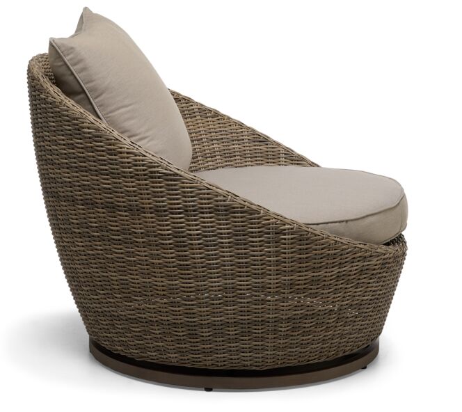 Monaco - 3-Piece Swivel Set With Round Table - Grey and Light Brown - Image 8