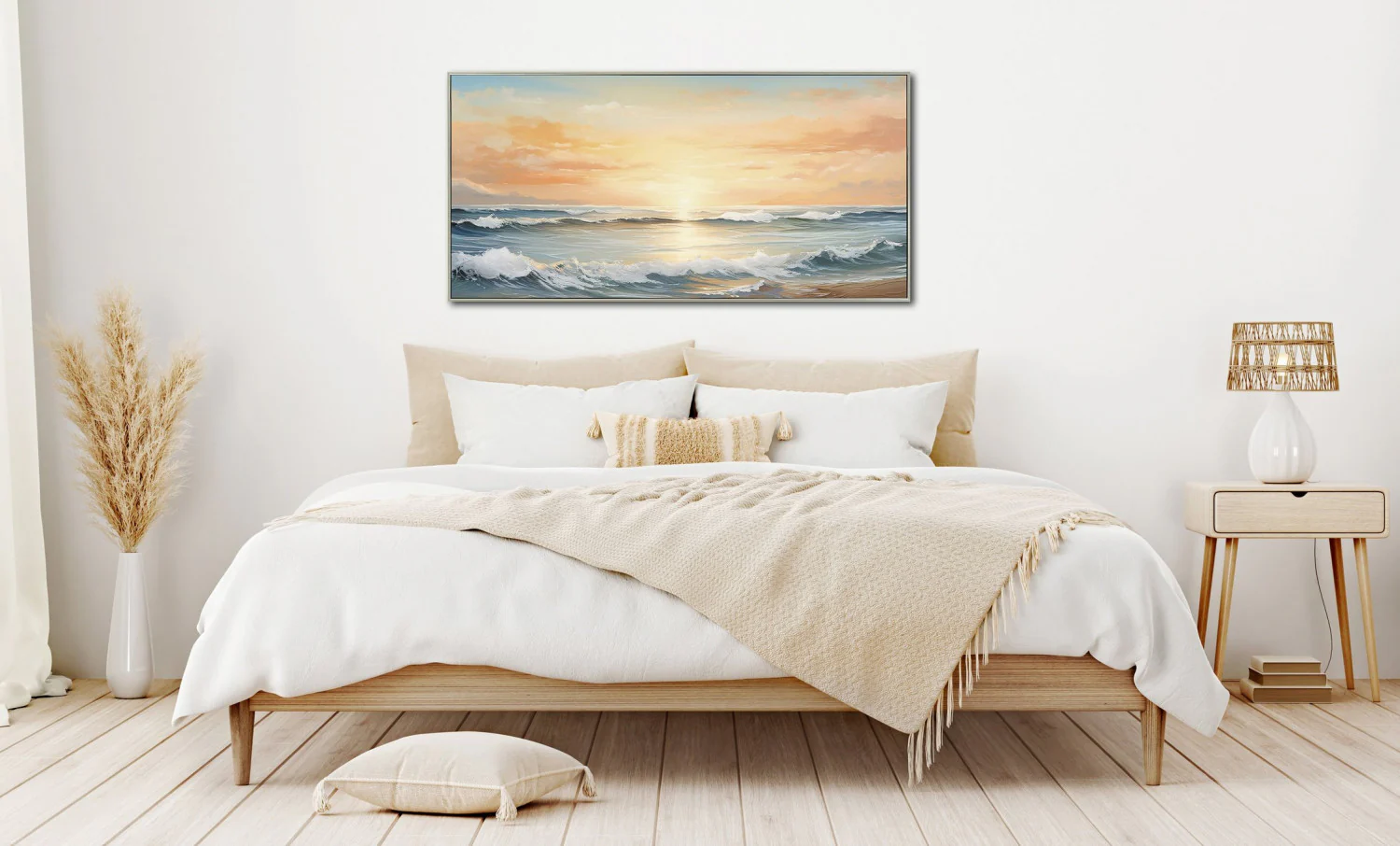 Morning Break Wall Art - Orange/Blue - 28 X 56 - Image 2