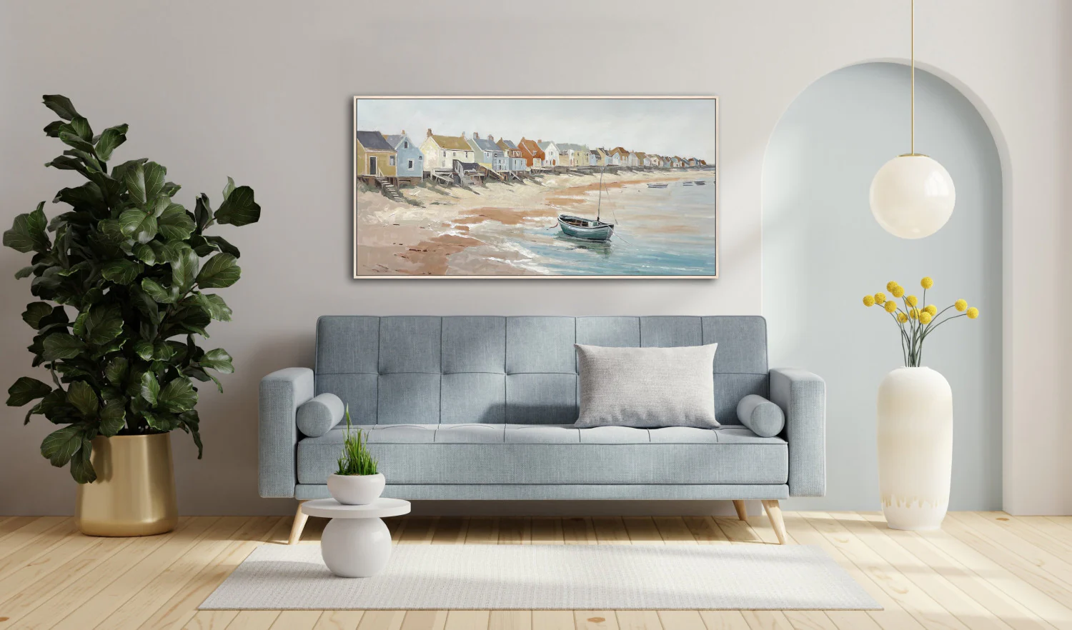 Morning on the Cove Wall Art - Blue/Natural - 24 X 48 - Image 2