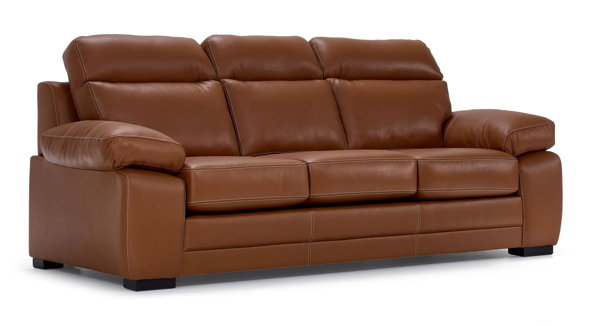 Morrison II Leather Sofa, Loveseat and Chair Set - Cognac - Image 2