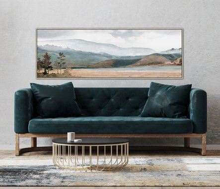 Mountainview Wall Art - Light Brown/Teal - 61 X 21 - Image 2