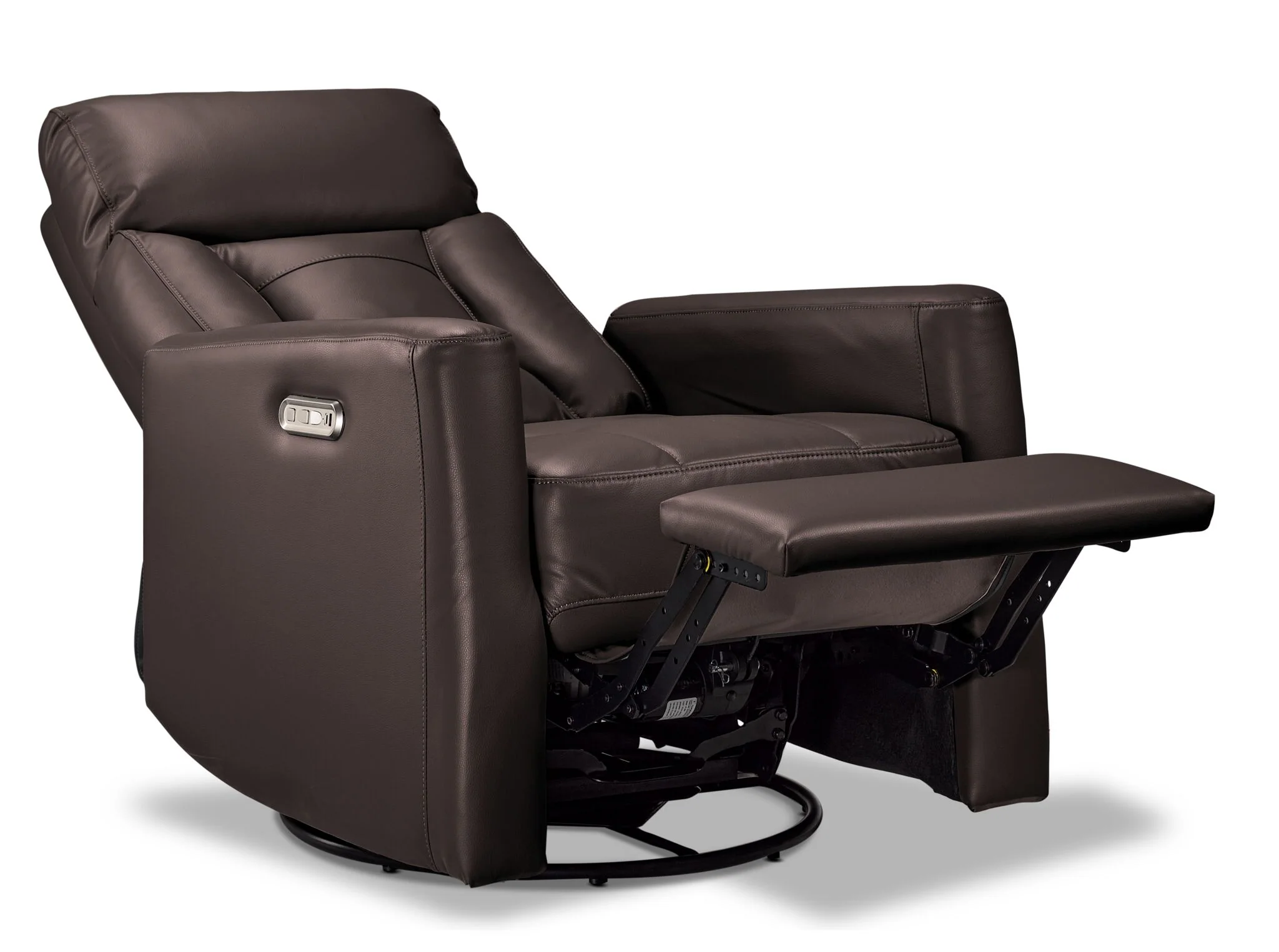 Mustang Swivel Glider Power Recliner - Dark Brown - Image 3