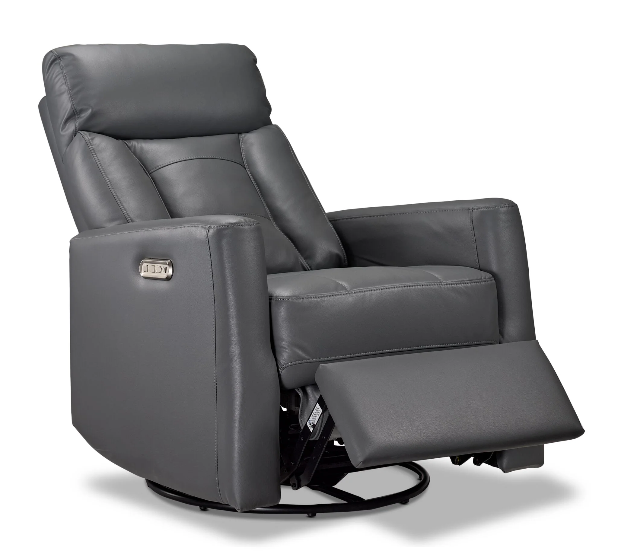 Mustang Swivel Glider Power Recliner - Dark Grey - Image 2