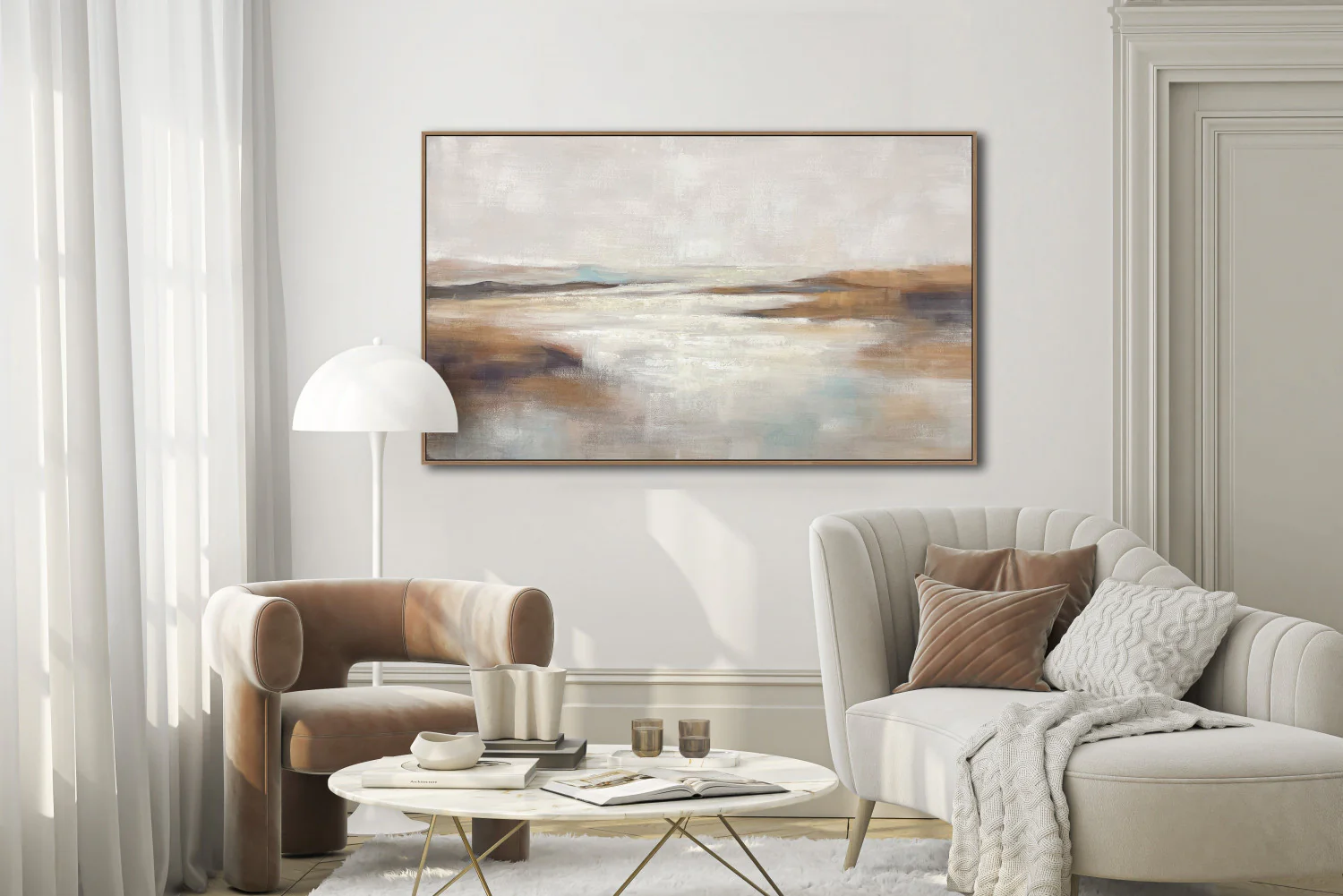 Muted Horizons Wall Art - Brown/Beige - 30 X 50 - Image 2