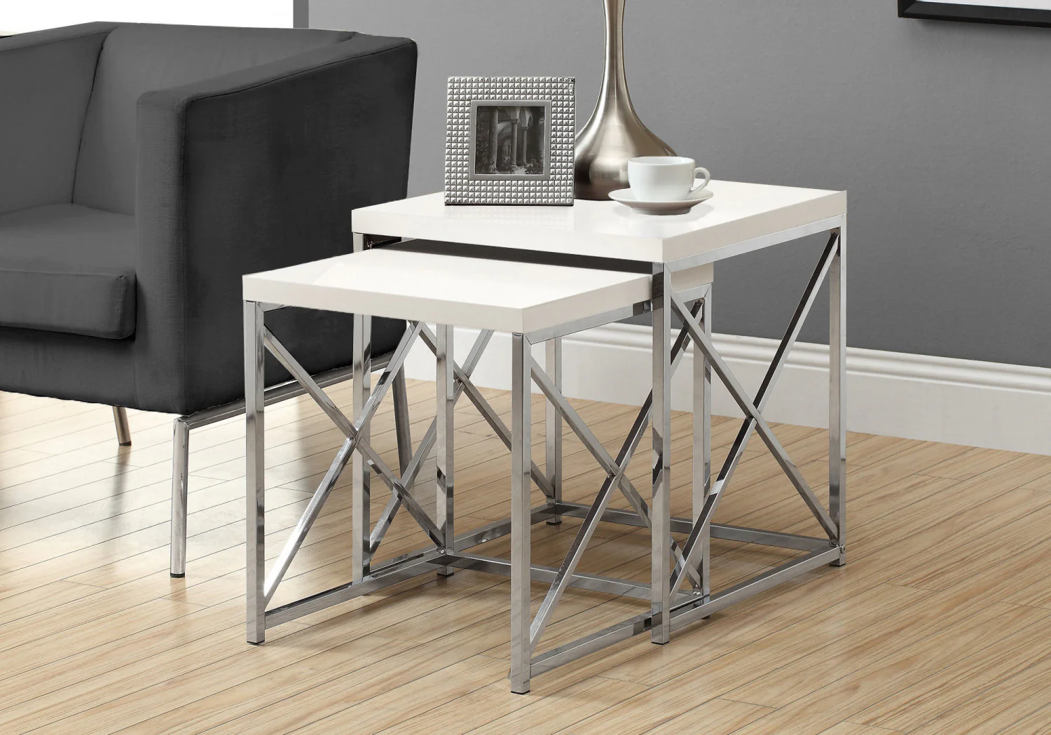 Nalu Nesting Tables - White - Image 2