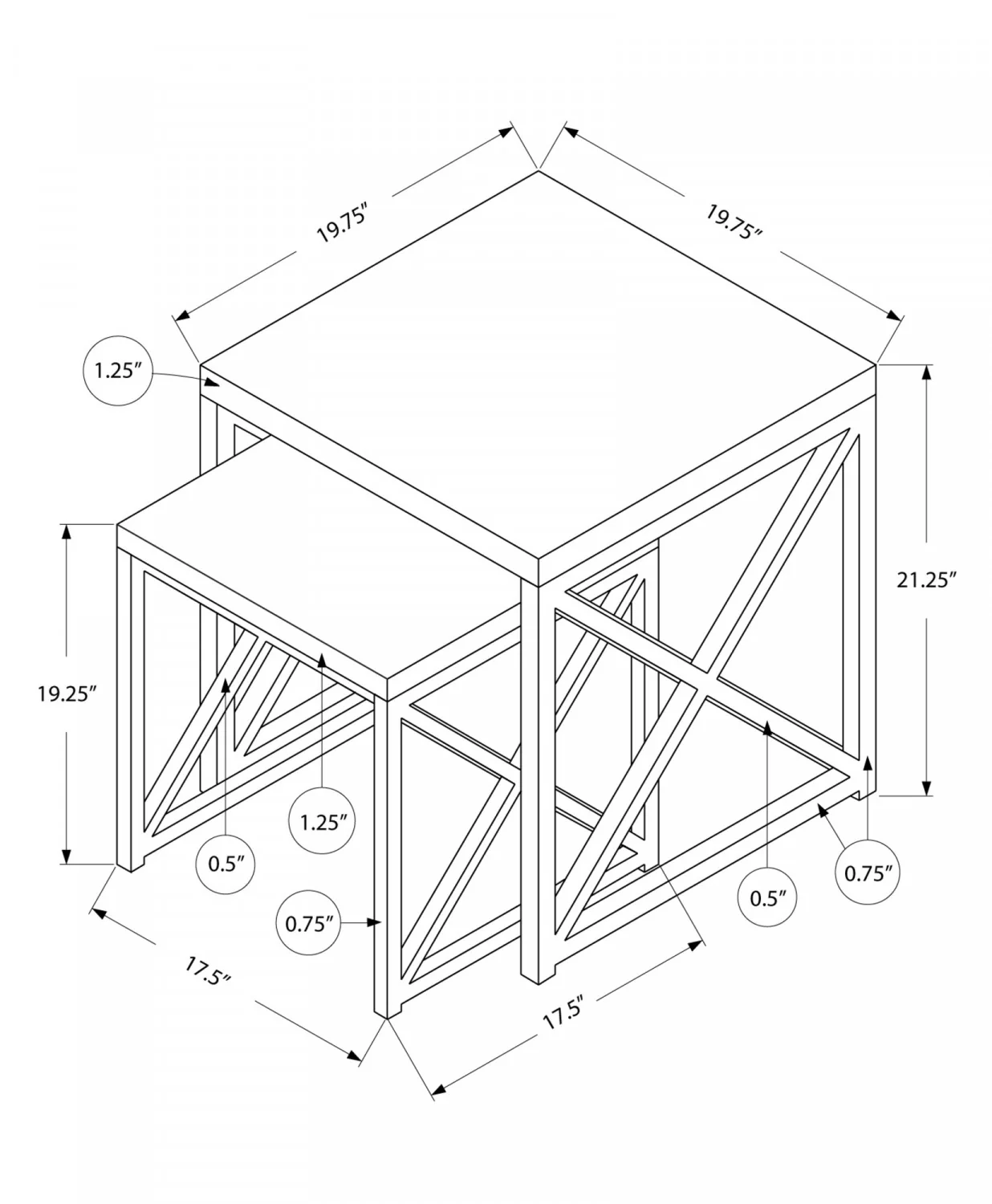 Nalu Nesting Tables - White - Image 3