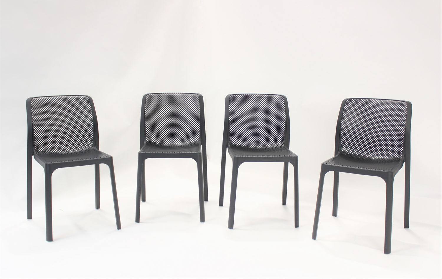 Nardi Bit Outdoor Dining Chair - Black (Set of 4) - Image 2