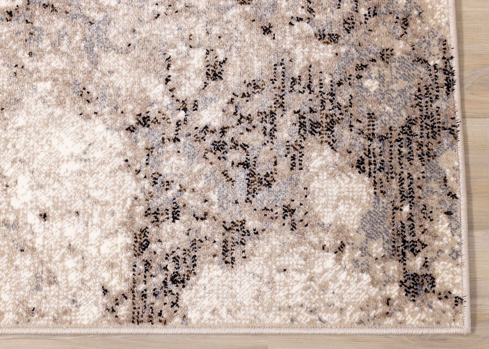 Natural Granite 6'7" x 9'10" Etched Stone Plush Area Rug - Beige - Image 5