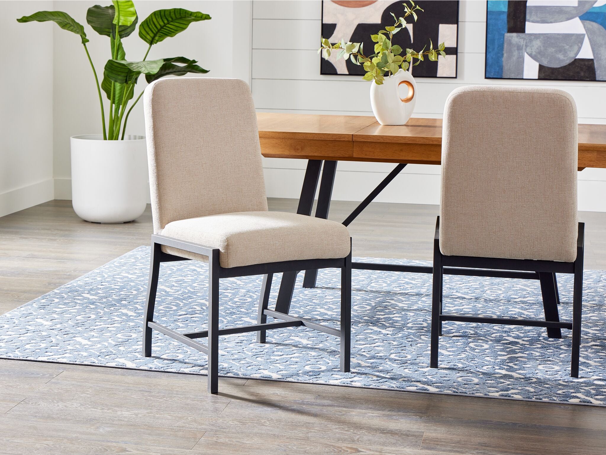 Feeling Connected - Newport Upholstered Chair Chenille - Oak , Black , Khaki - Image 2