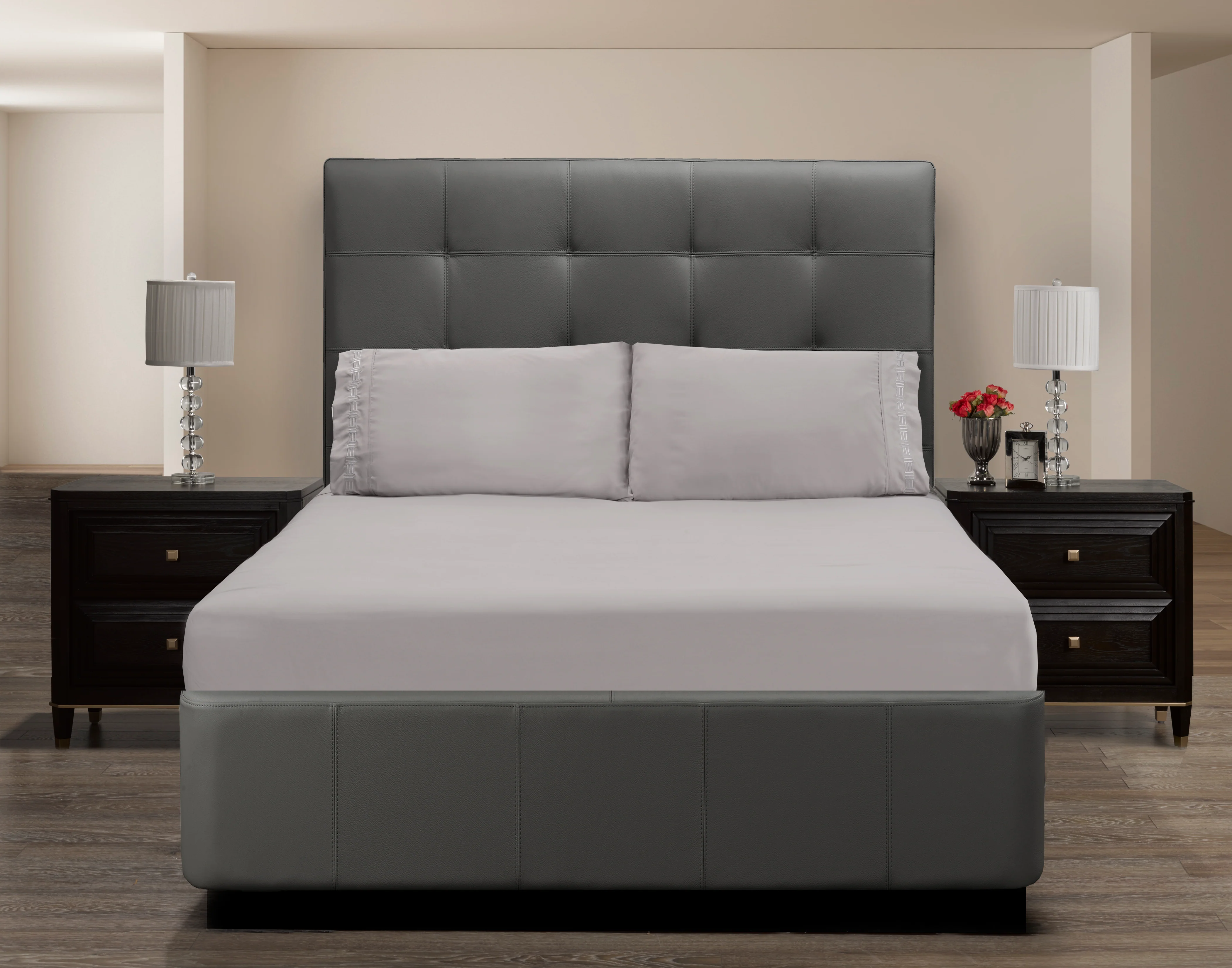 Nilus Twin Sheet Set - Light Grey - Image 6
