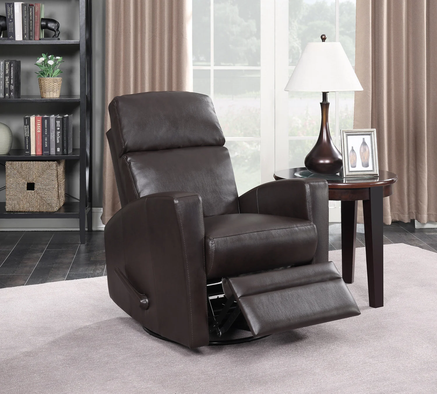 Nina Swivel Glider Recliner - Dark Brown - Image 2