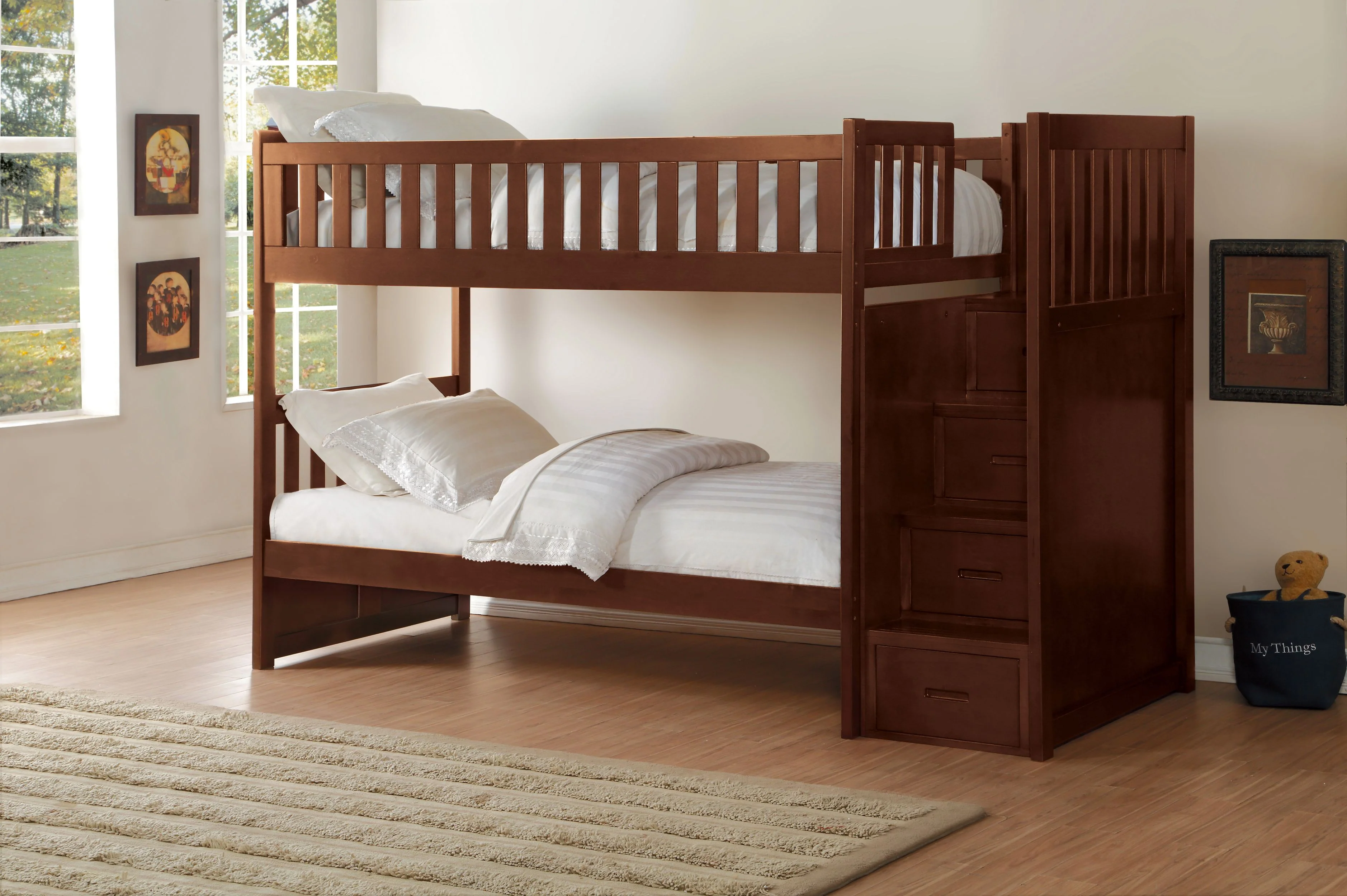 Noelle Twin Step Bunk Bed - Dark Cherry - Image 3