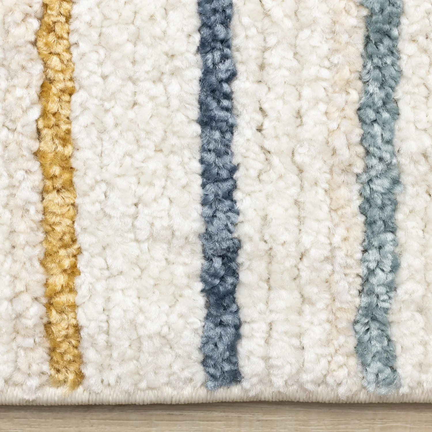 Nora Casual Contemporary Striped Area Rug - 5' X 8' - Cream/Blue/Yellow - Image 10