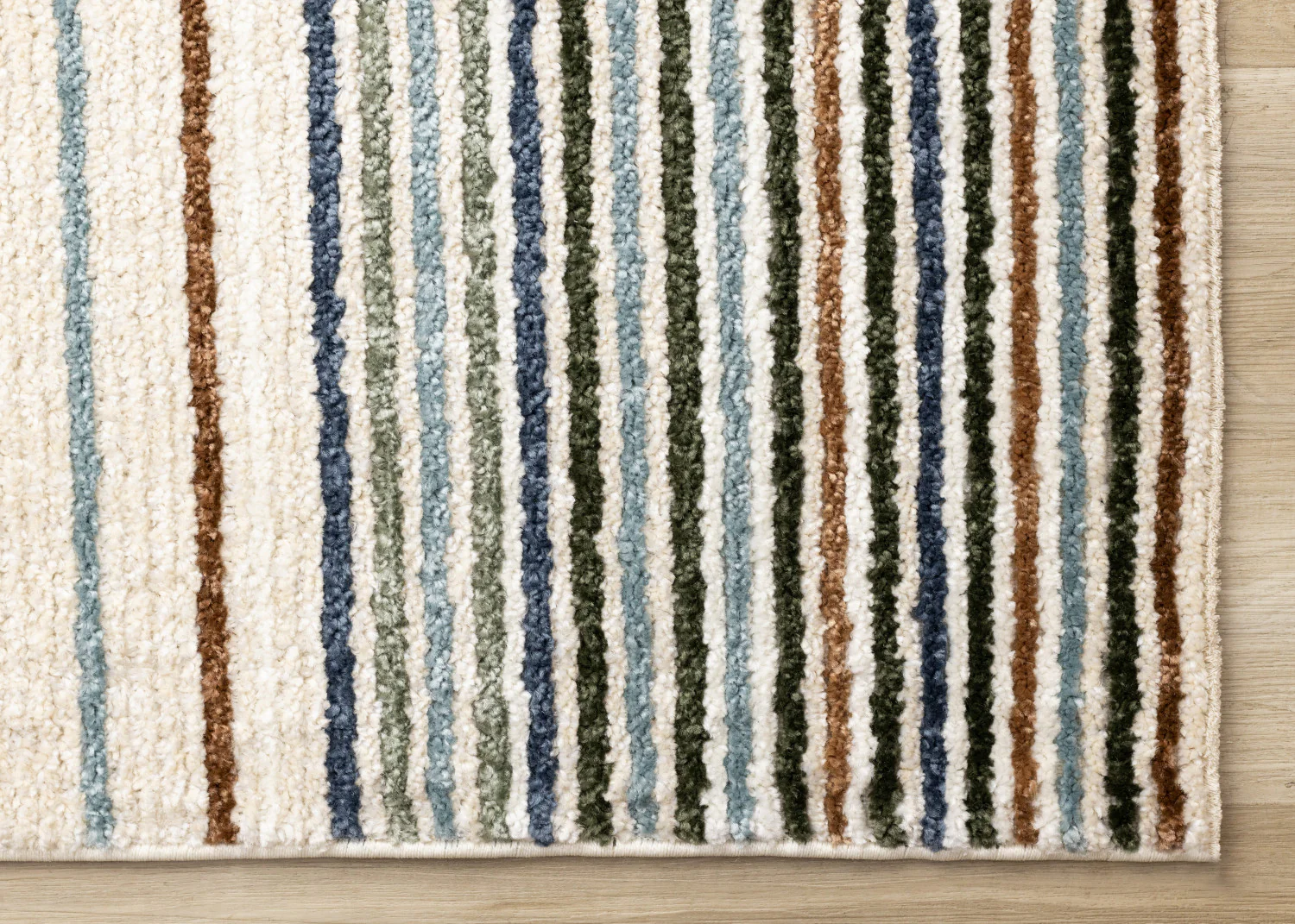Nora Casual Contemporary Striped Area Rug - 5' X 8' - Cream/Blue/Yellow - Image 6