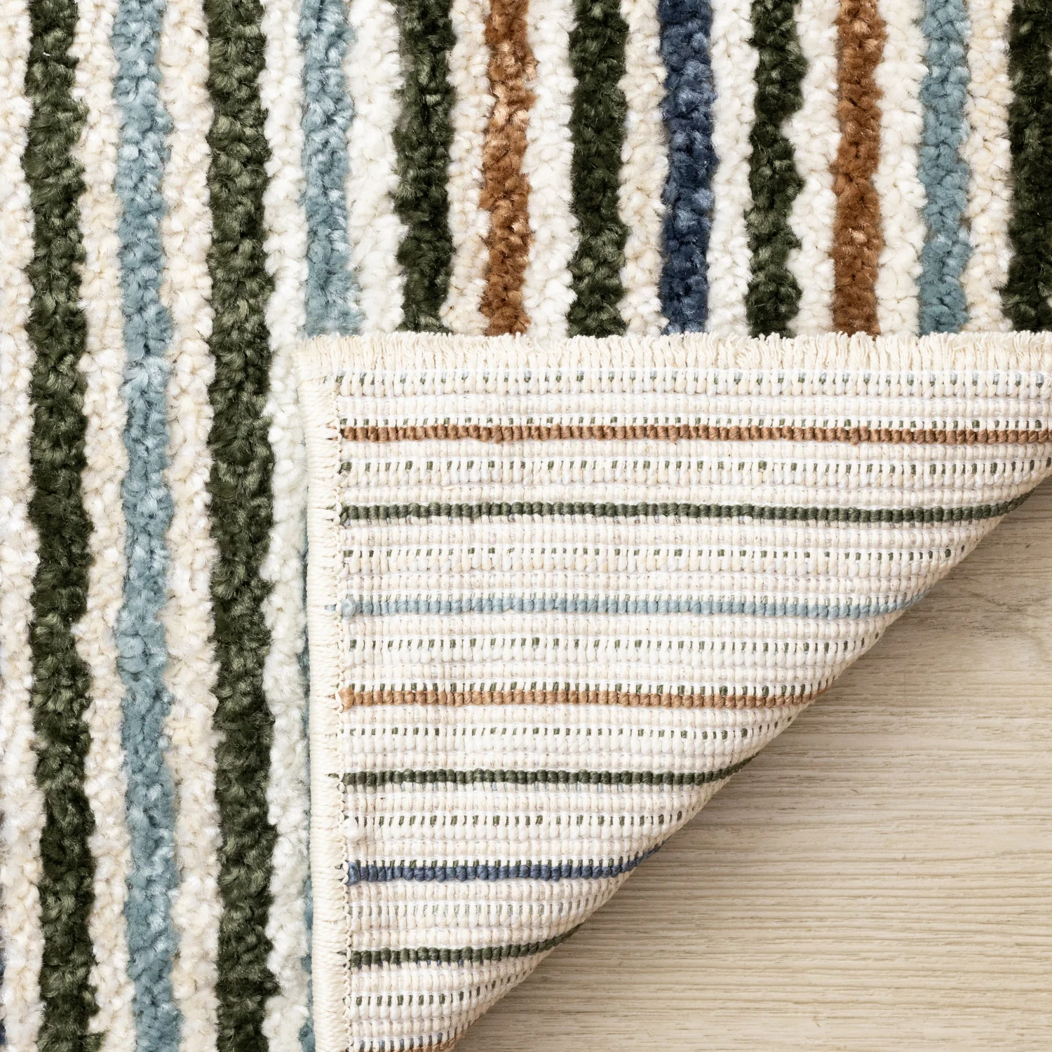 Nora Casual Contemporary Striped Area Rug - 8' X 11' - Cream/Blue/Yellow - Image 11