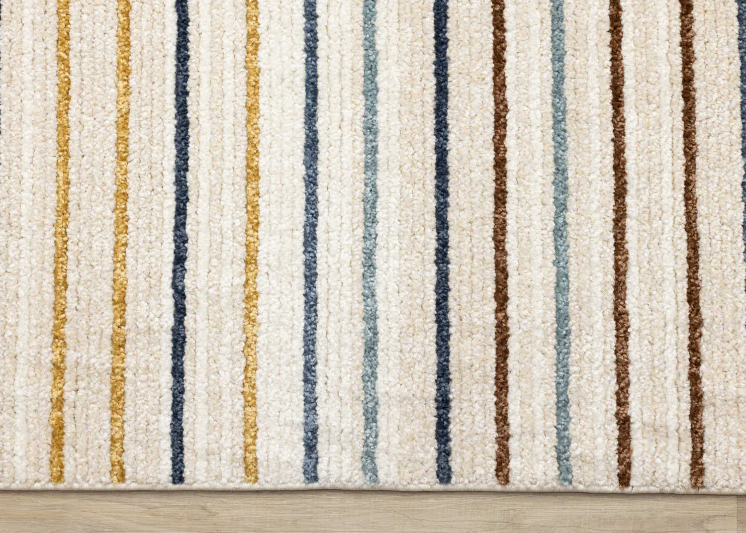 Nora Casual Contemporary Striped Area Rug - 8' X 11' - Cream/Blue/Yellow - Image 9