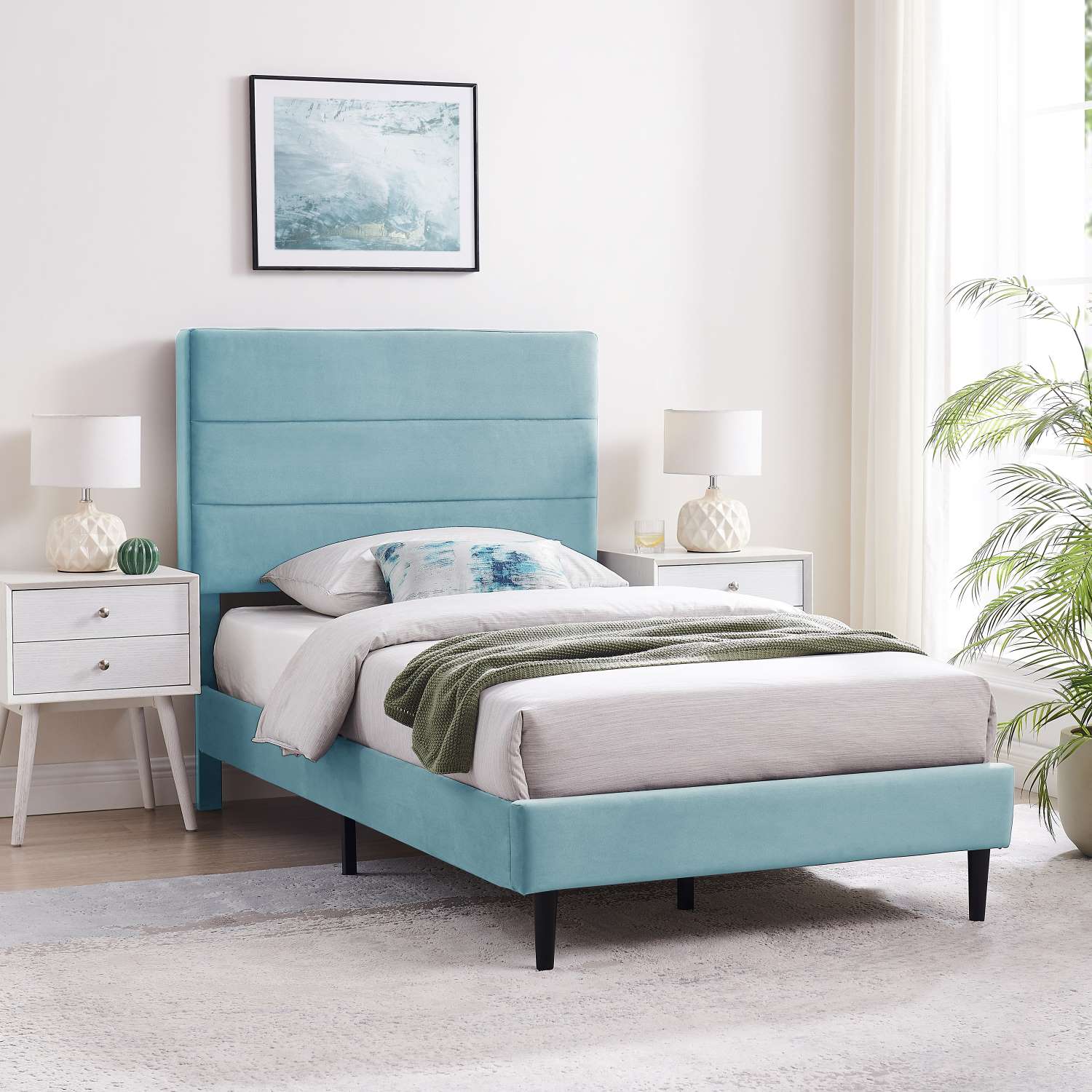 Nori 3-Piece Twin Bed - Teal - Image 2