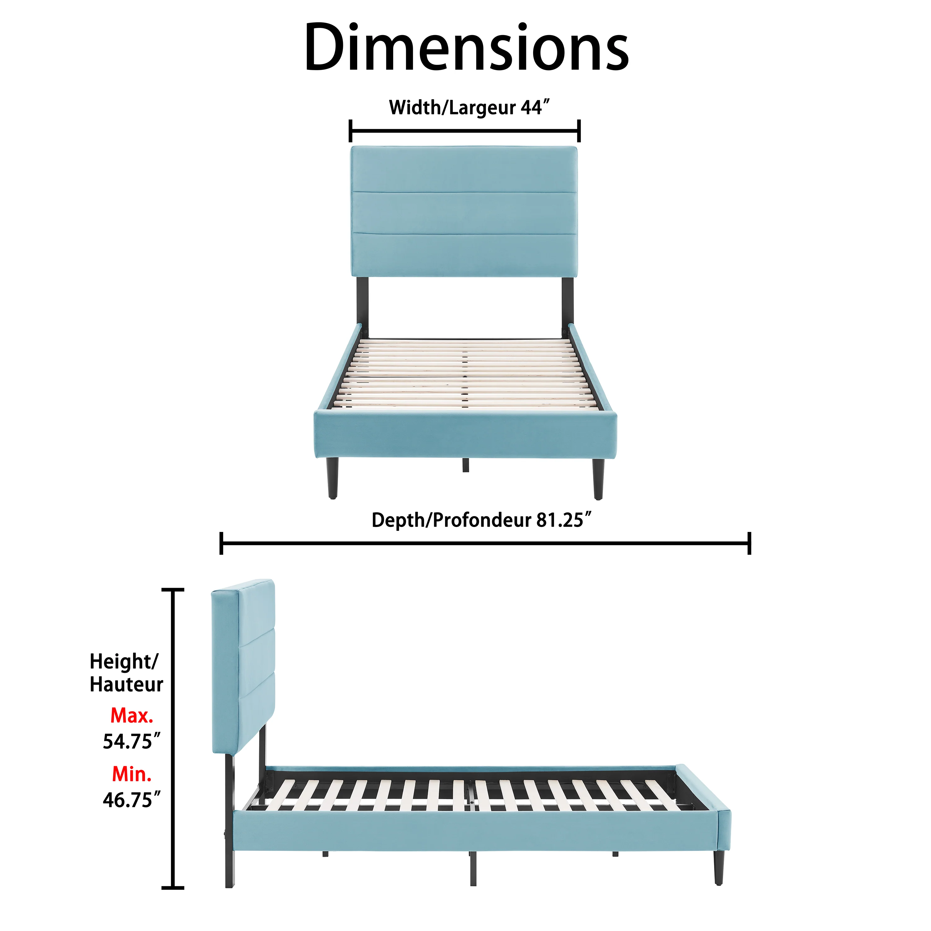 Nori 3-Piece Twin Bed - Teal - Image 6