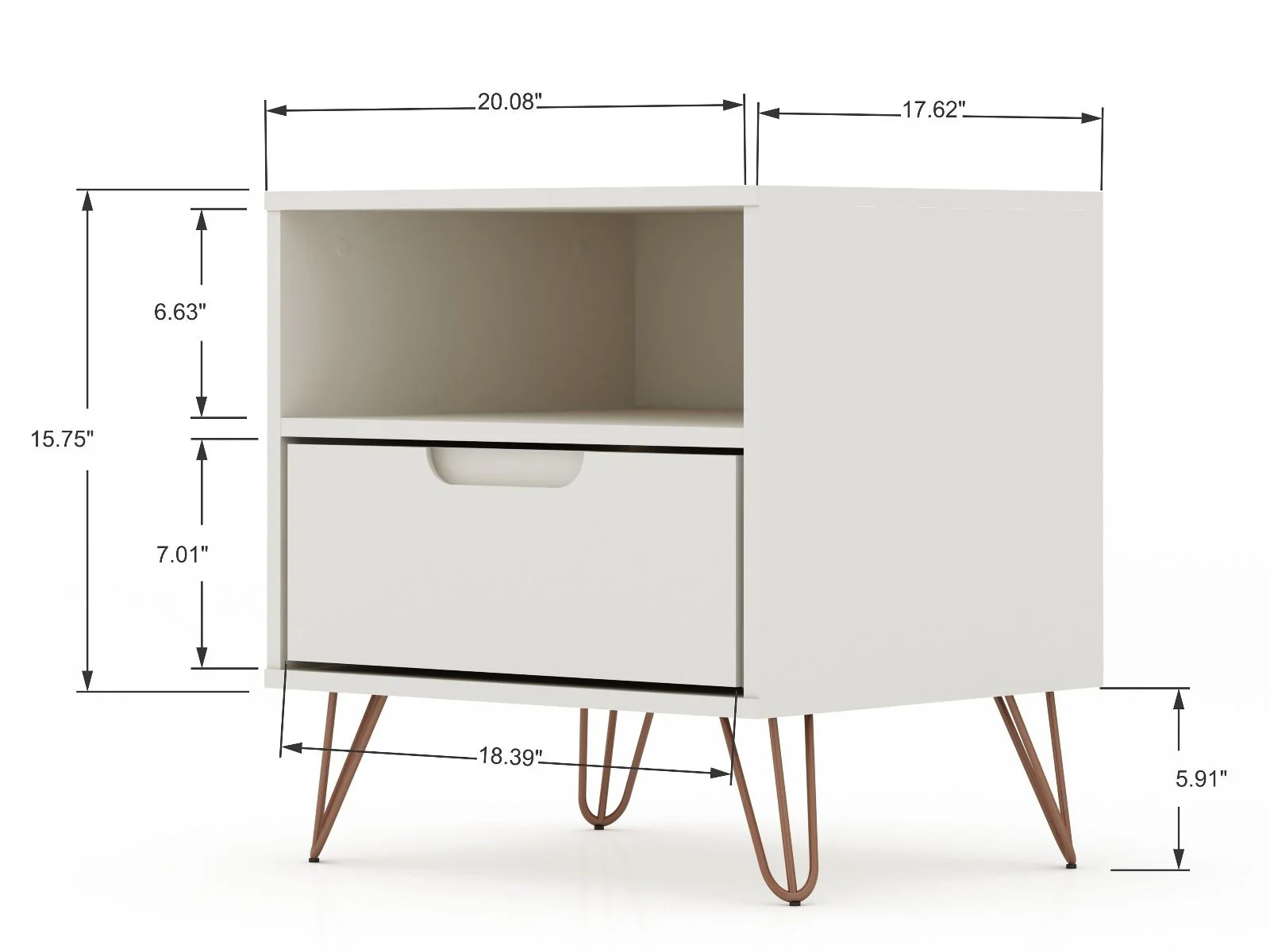 Nuuk I Night Table - Off White - Image 4