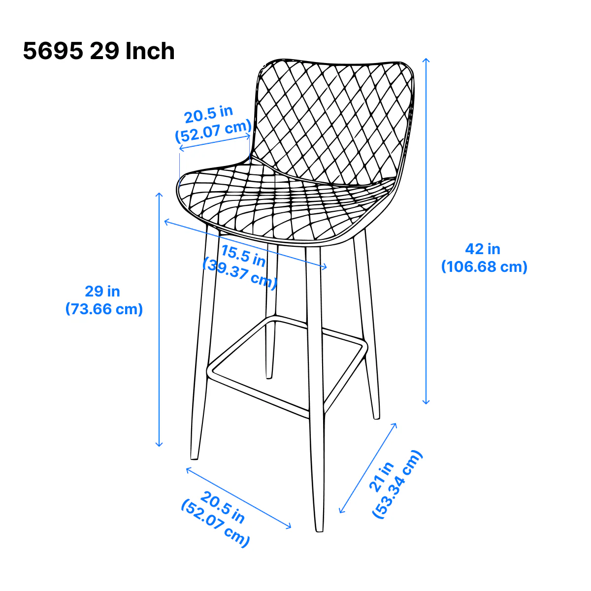 Nya Bar Stool - Grey - Set of Two - Image 8