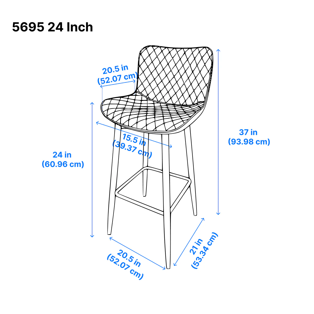 Nya Counter Stool - Blue - Set of Two - Image 8
