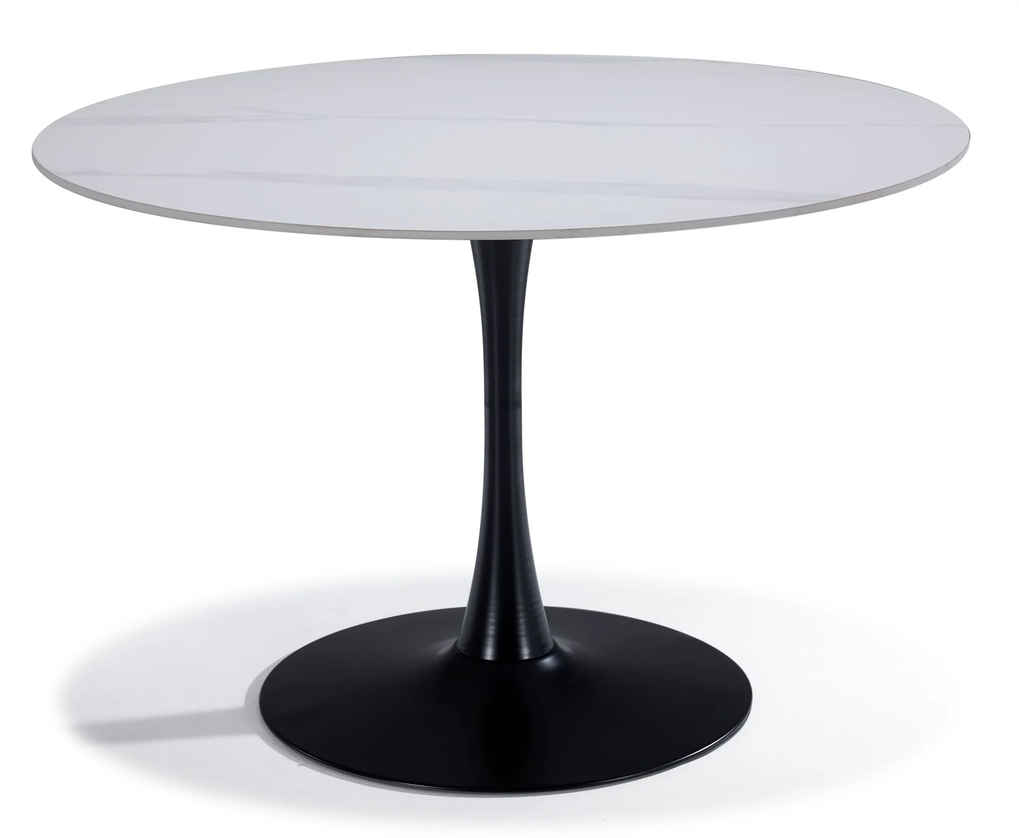 Nyla 5-Piece Sintered Stone Round Dining Set - White, Black, Grey - Image 2
