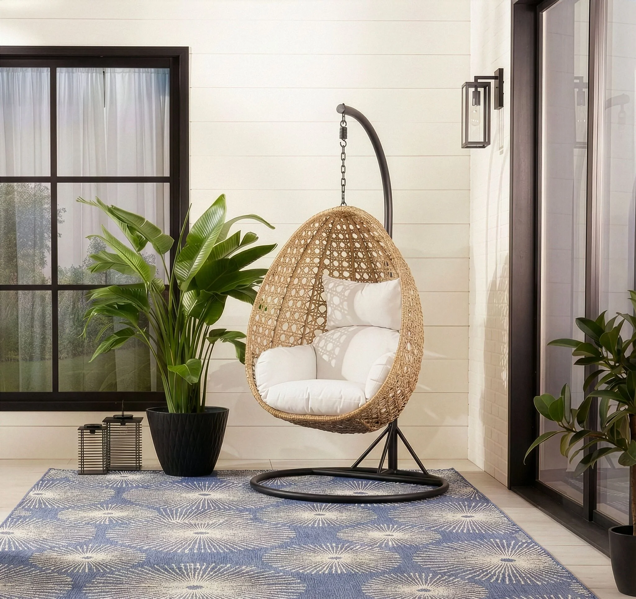 Oasis Outdoor Egg Chair- Beige , Brown - Image 2