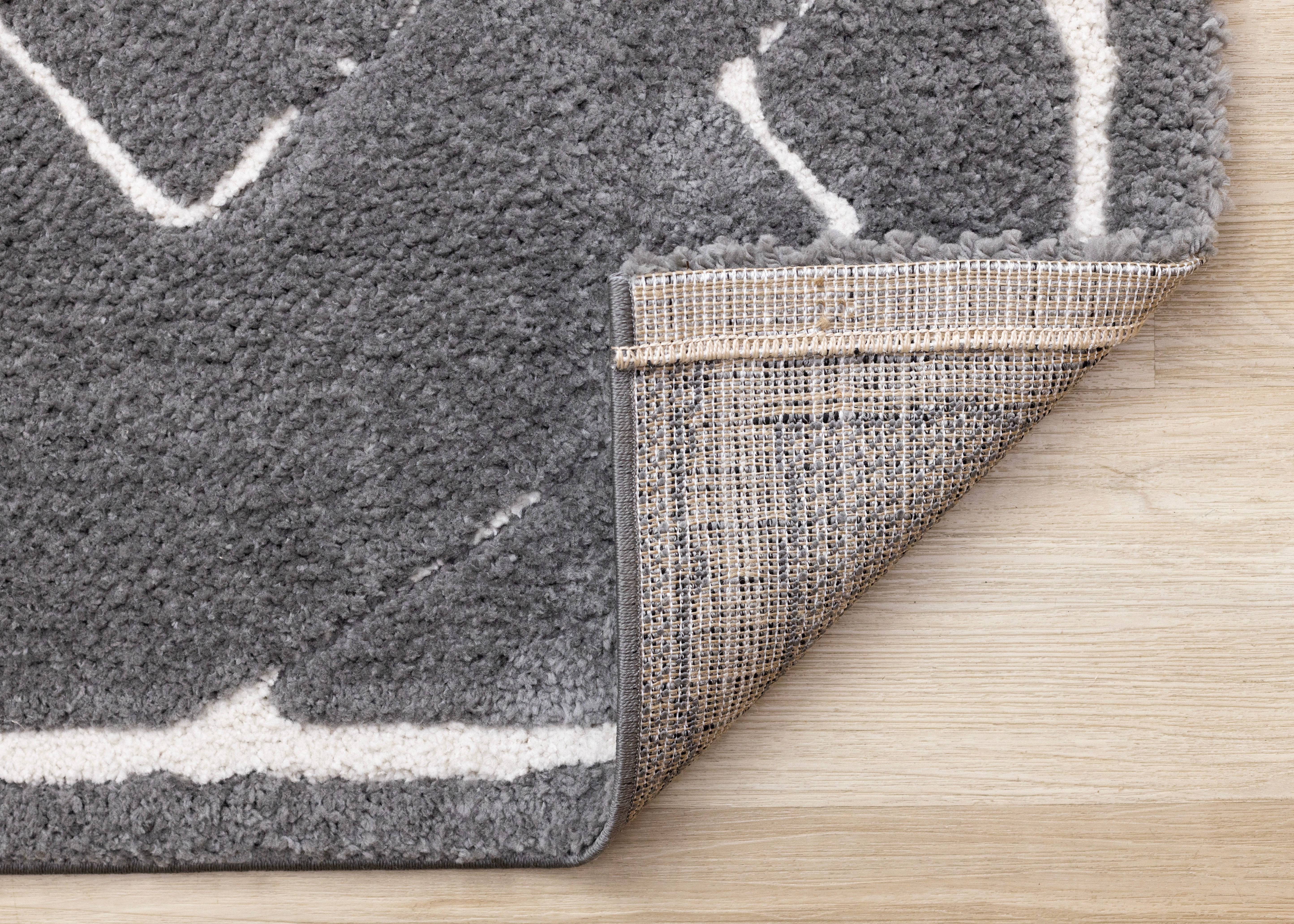 Obsidian 7'10" x 10'6" Broken Lattice Area Rug - Grey, White - Image 3