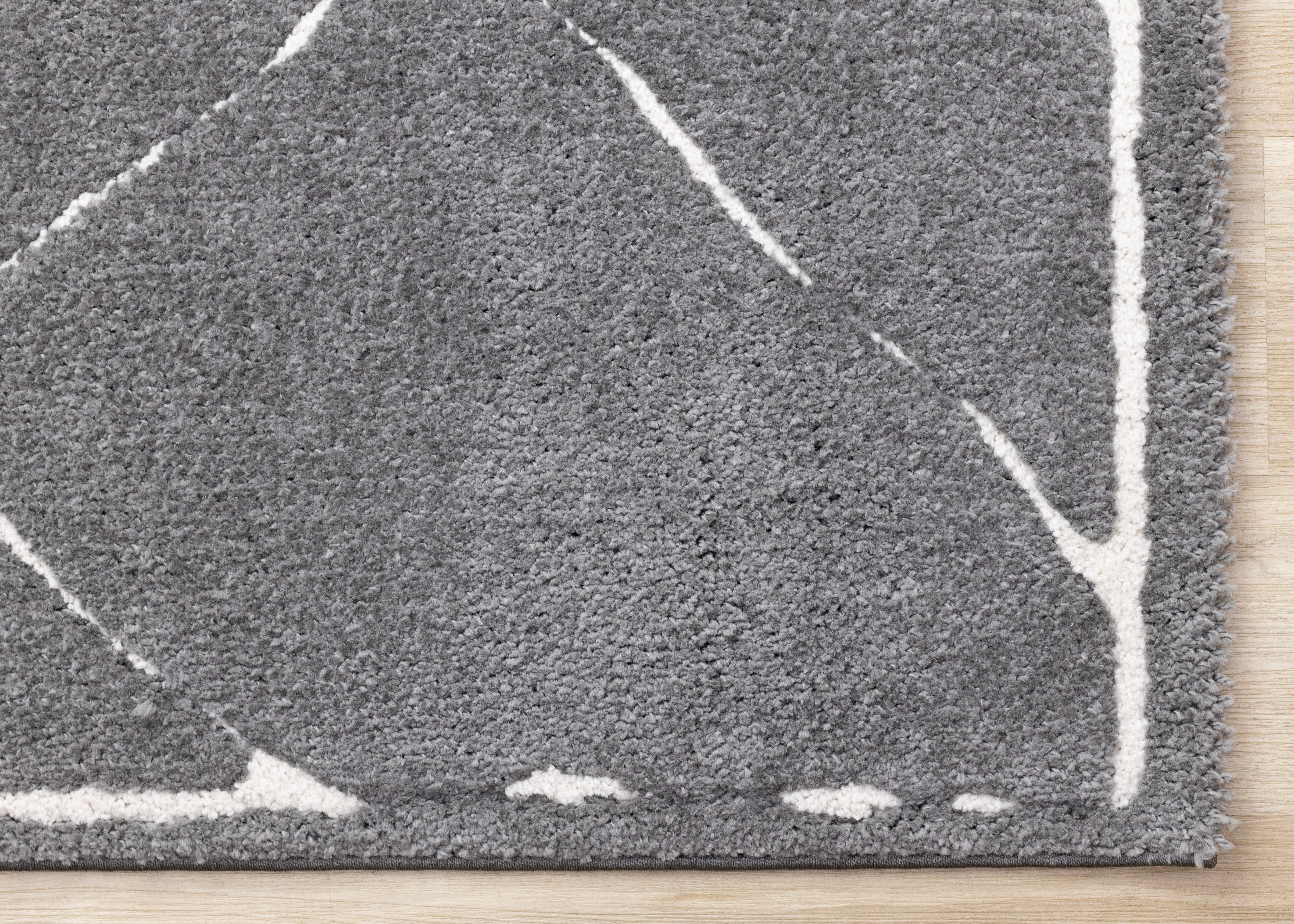 Obsidian 7'10" x 10'6" Broken Lattice Area Rug - Grey, White - Image 4