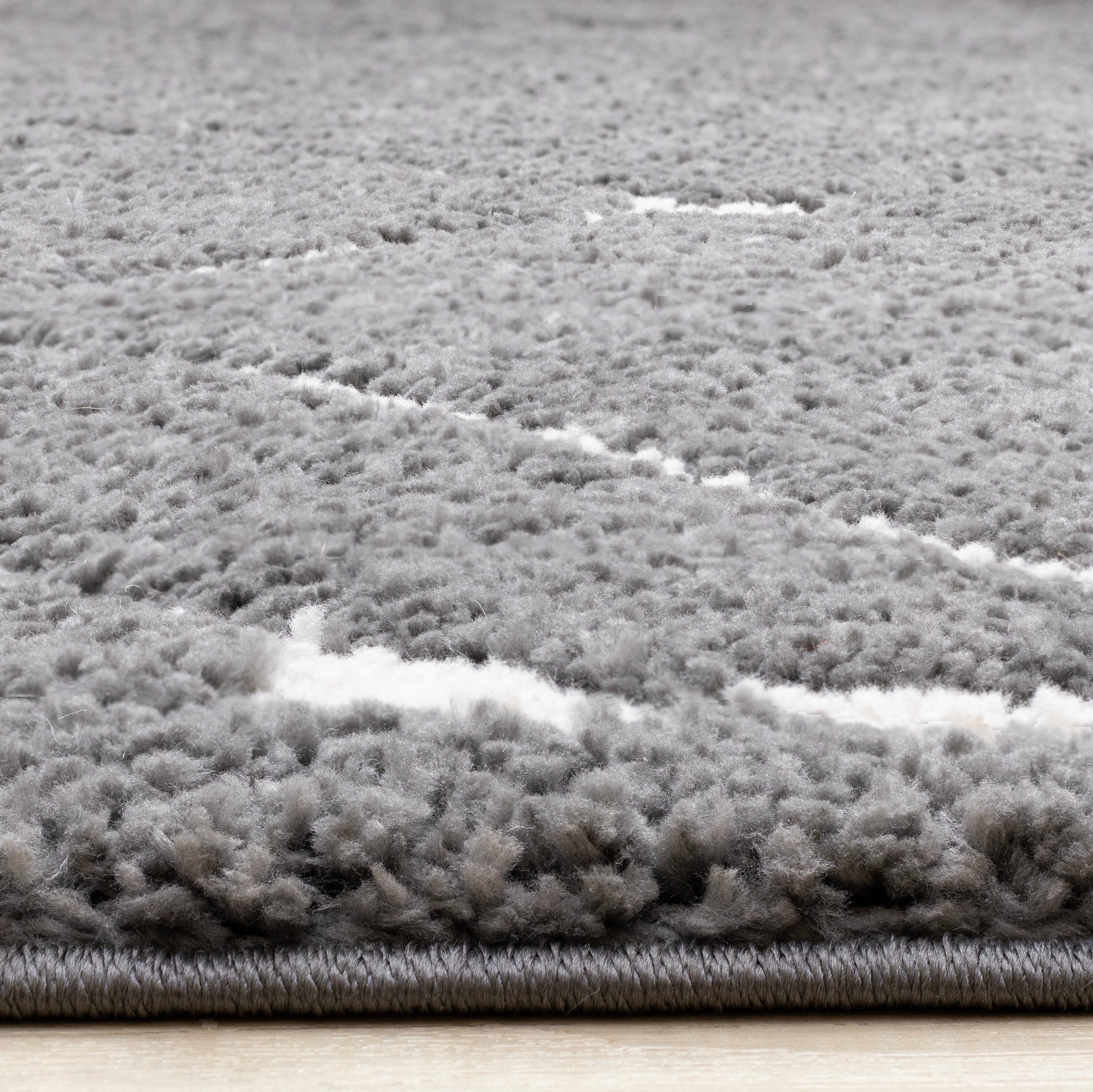 Obsidian 7'10" x 10'6" Broken Lattice Area Rug - Grey, White - Image 5