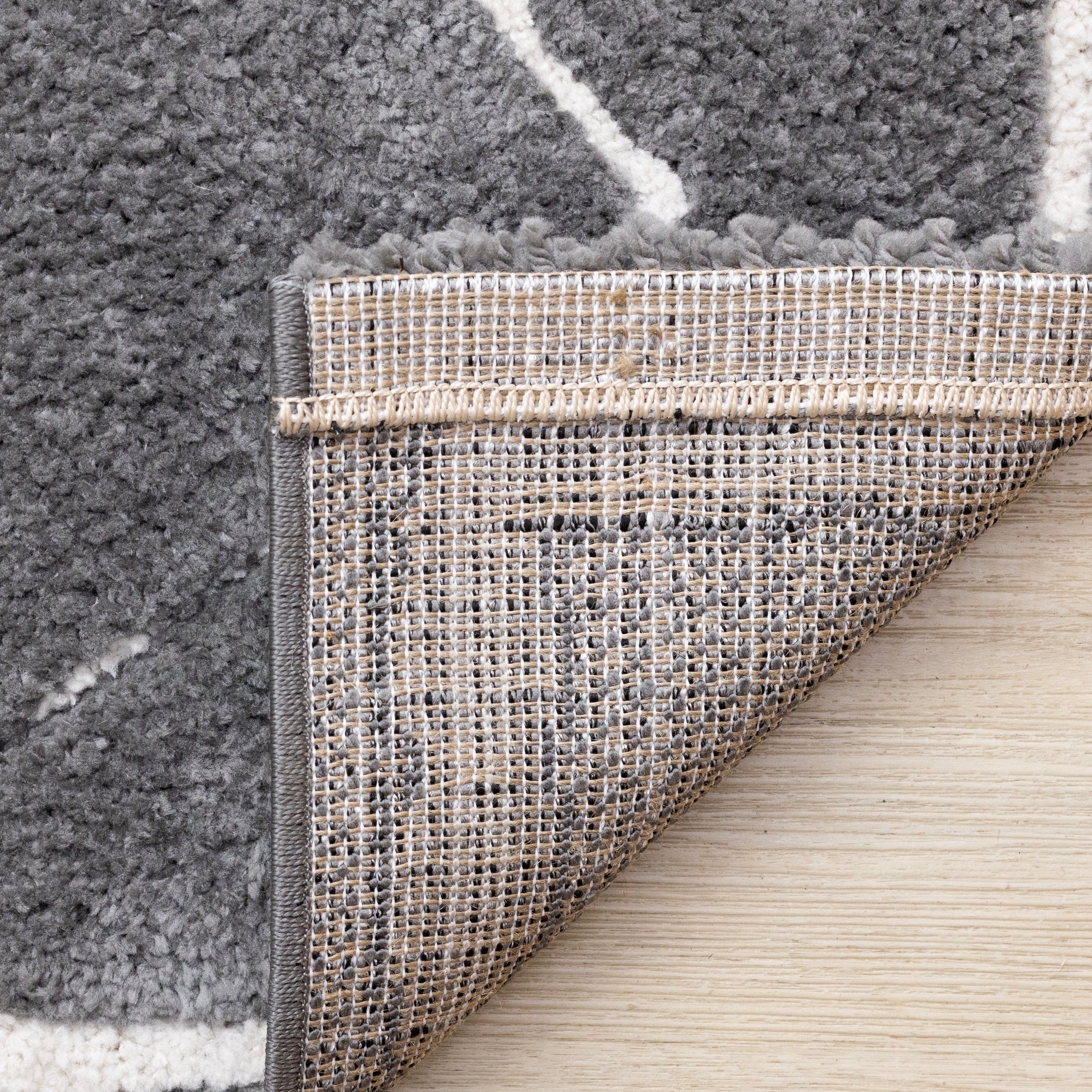 Obsidian 7'10" x 10'6" Broken Lattice Area Rug - Grey, White - Image 7