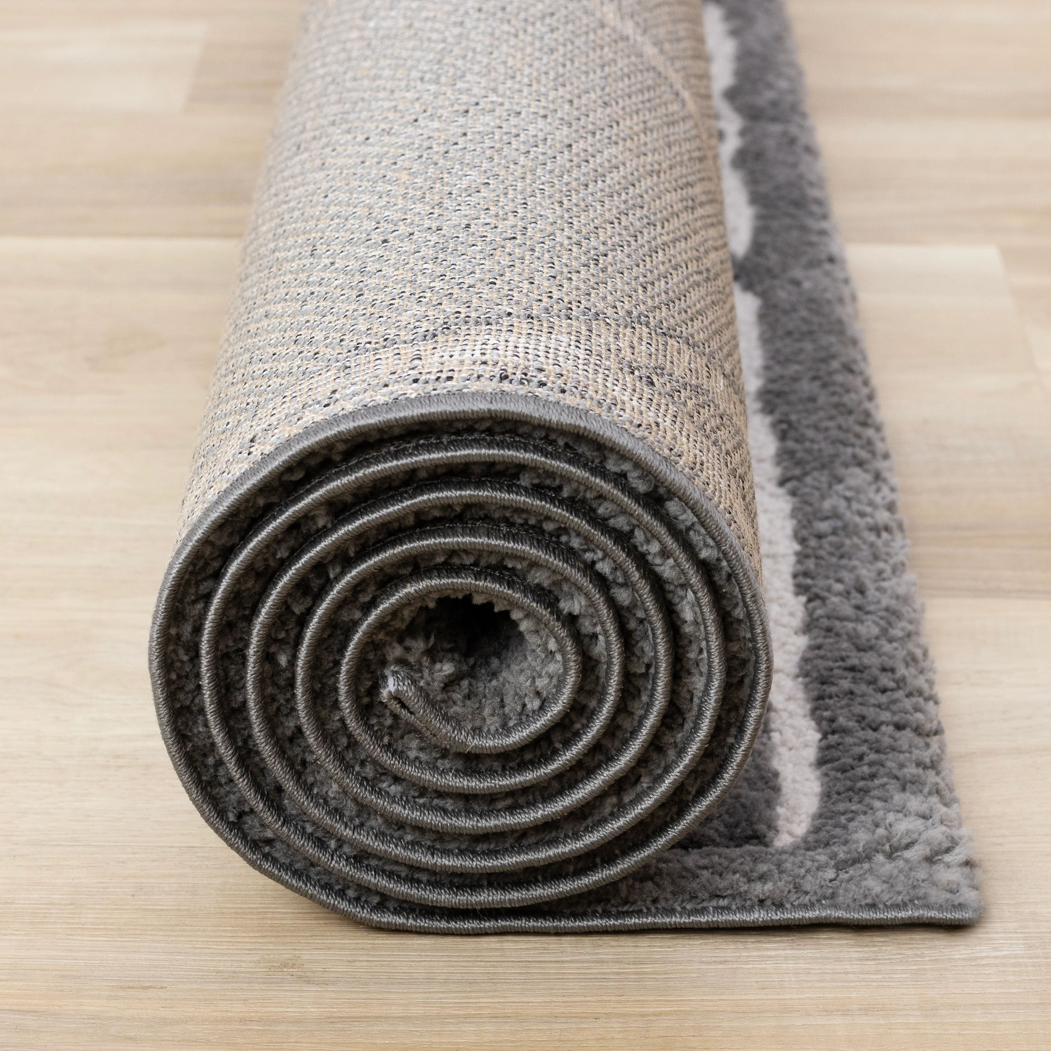 Obsidian 7'10" x 10'6" Broken Lattice Area Rug - Grey, White - Image 9