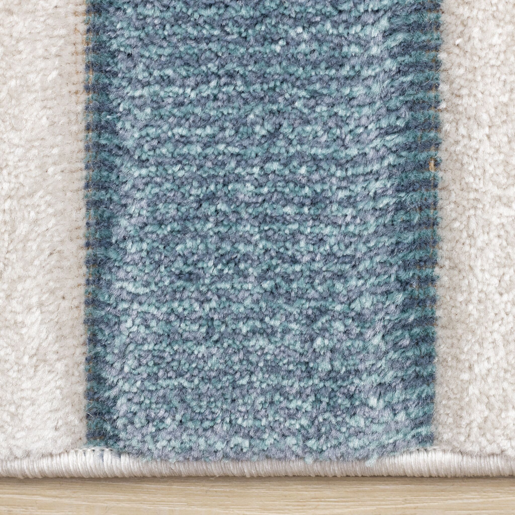 Ocean Blocks 5'3" x 7'7" Banded Rectangle Area Rug - Blue, White - Image 6