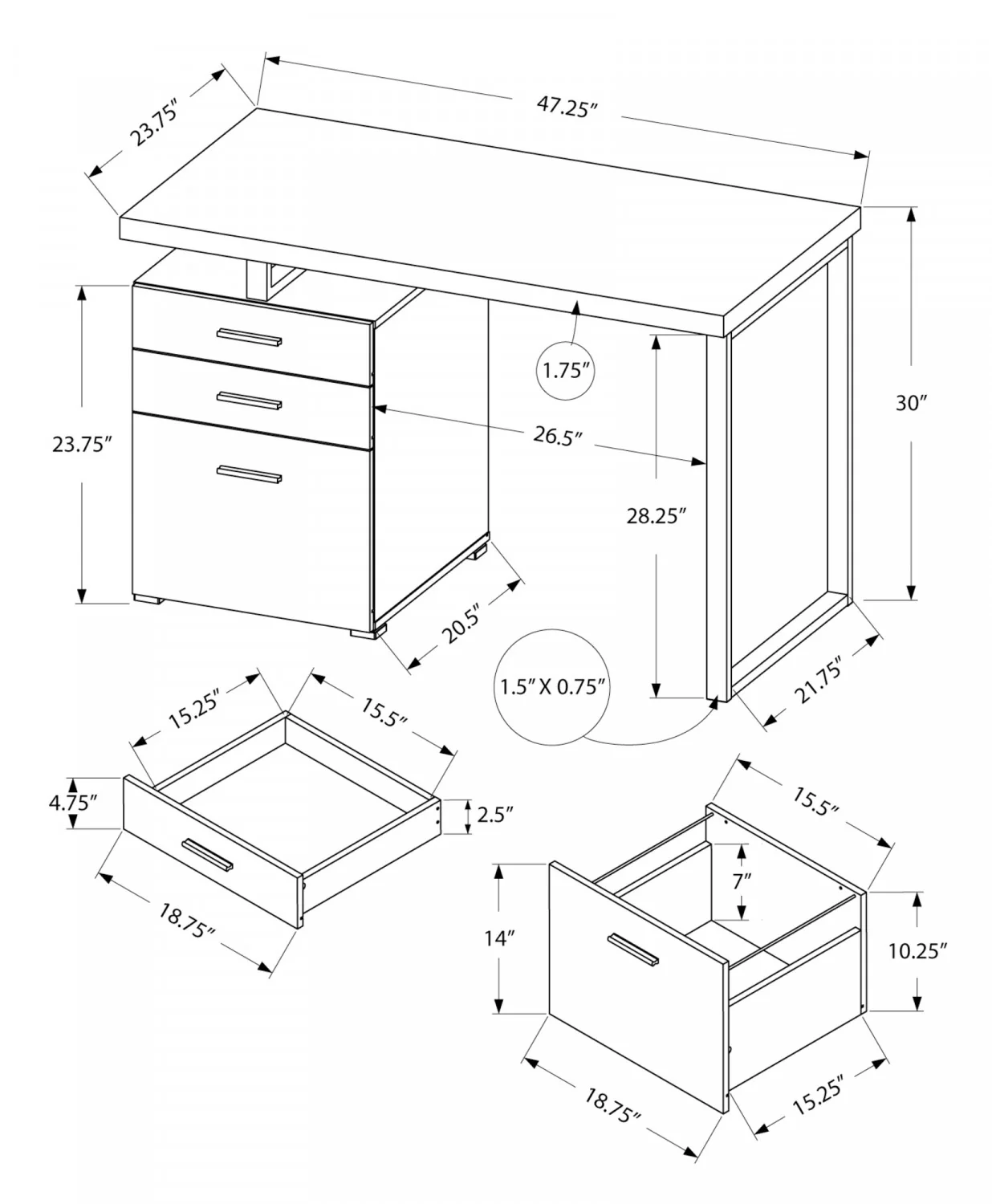 Olen Desk - White - Image 3