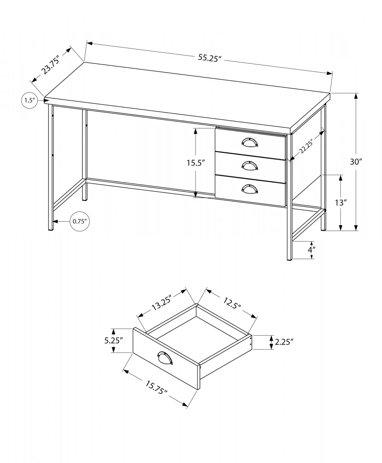 Omber Desk - Brown - Image 3