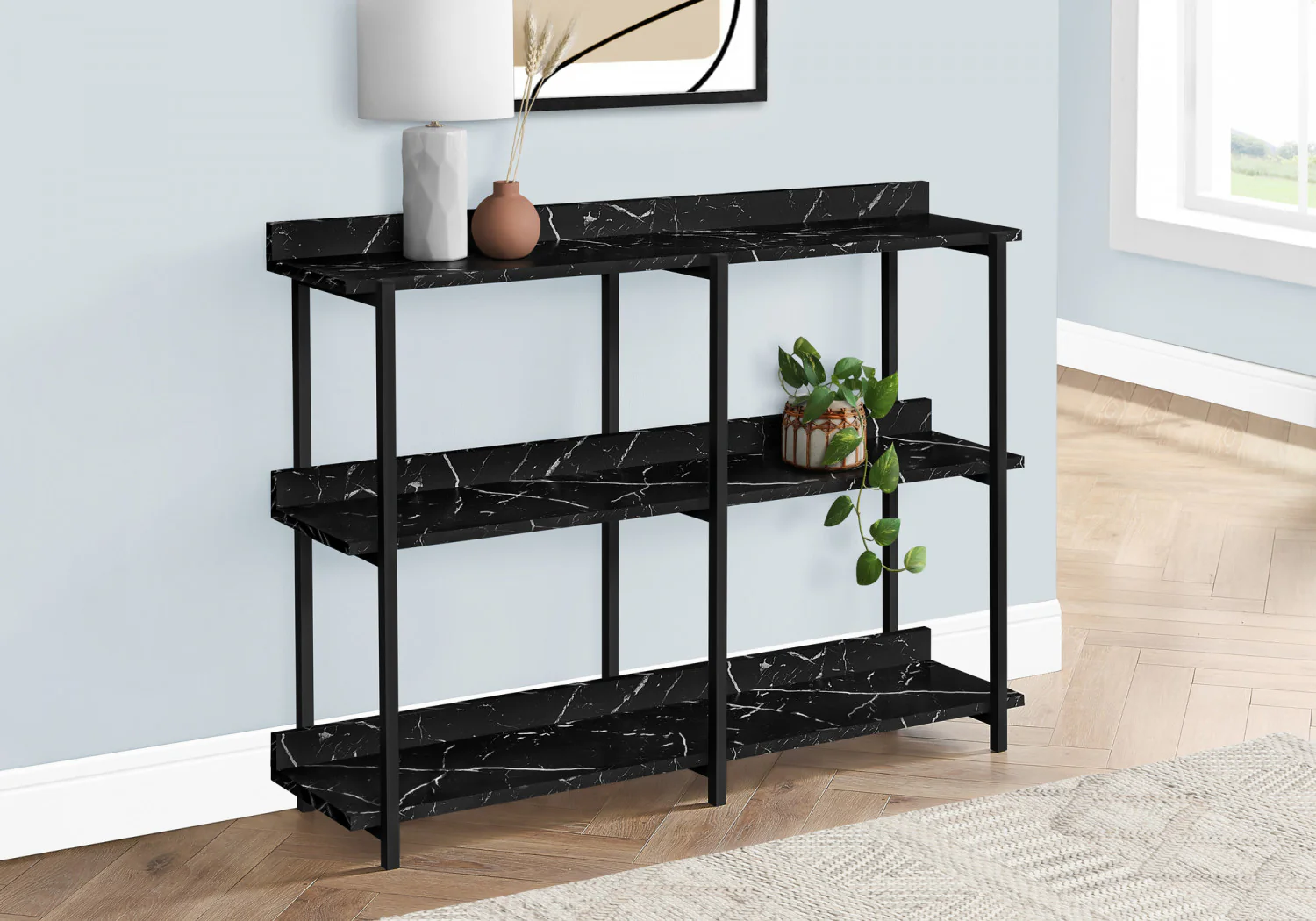 Orla Sofa Table - Marble Black - Image 6