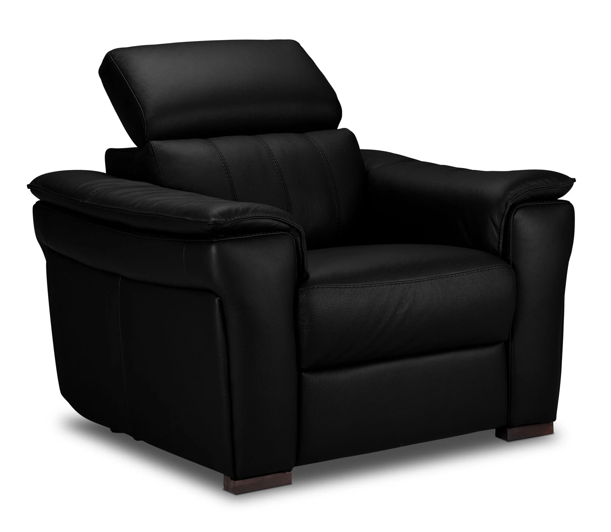 Orlando-Ray Leather Chair - Black - Image 3