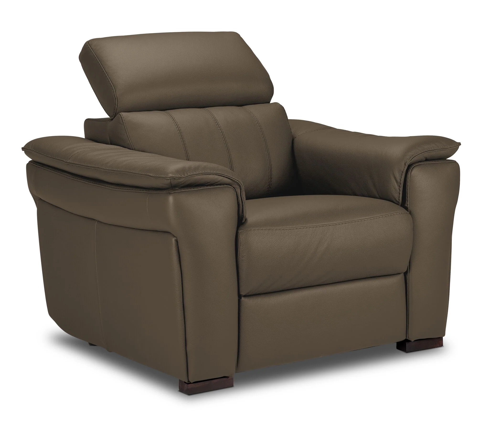 Orlando-Ray Leather Chair - Taupe - Image 3