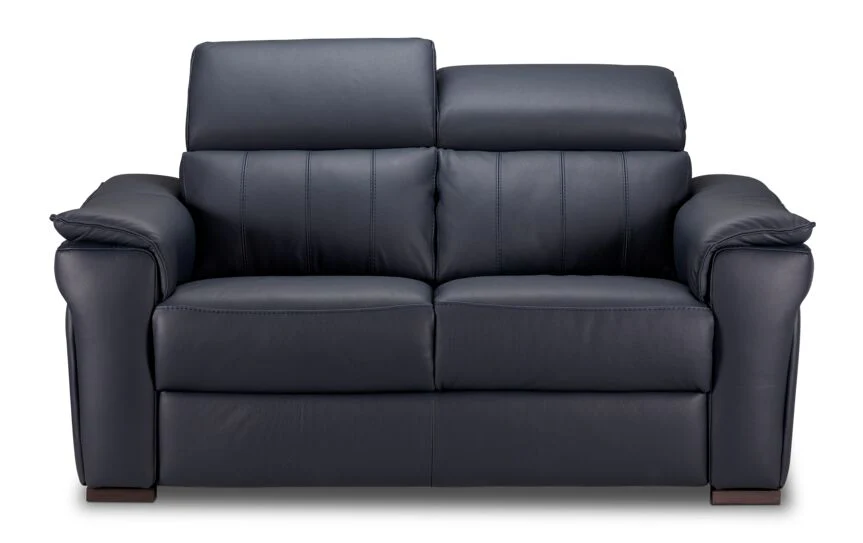 Orlando-Ray Leather Loveseat-Blue - Image 3