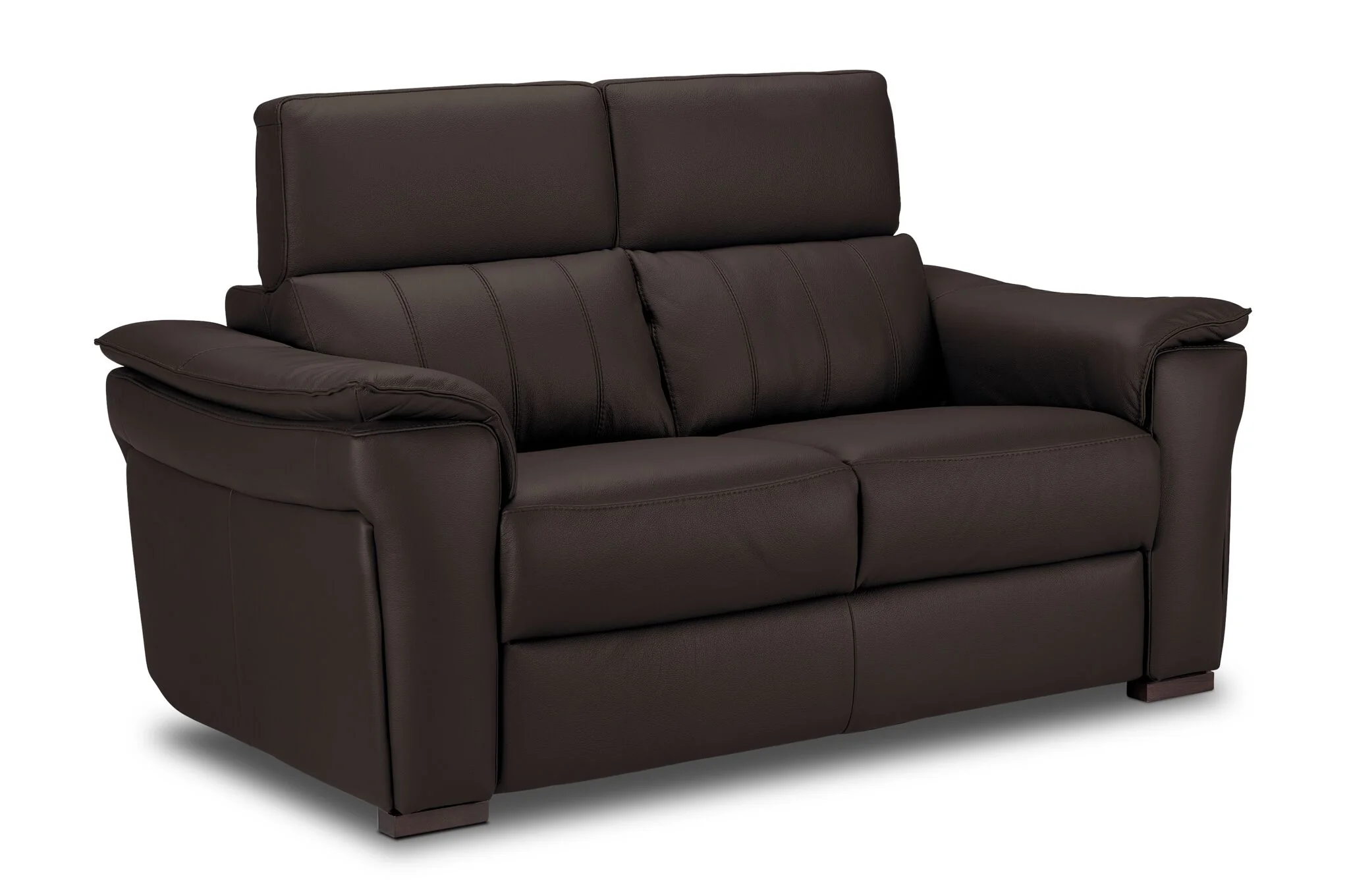 Orlando-Ray Leather Loveseat - Chocolate - Image 3
