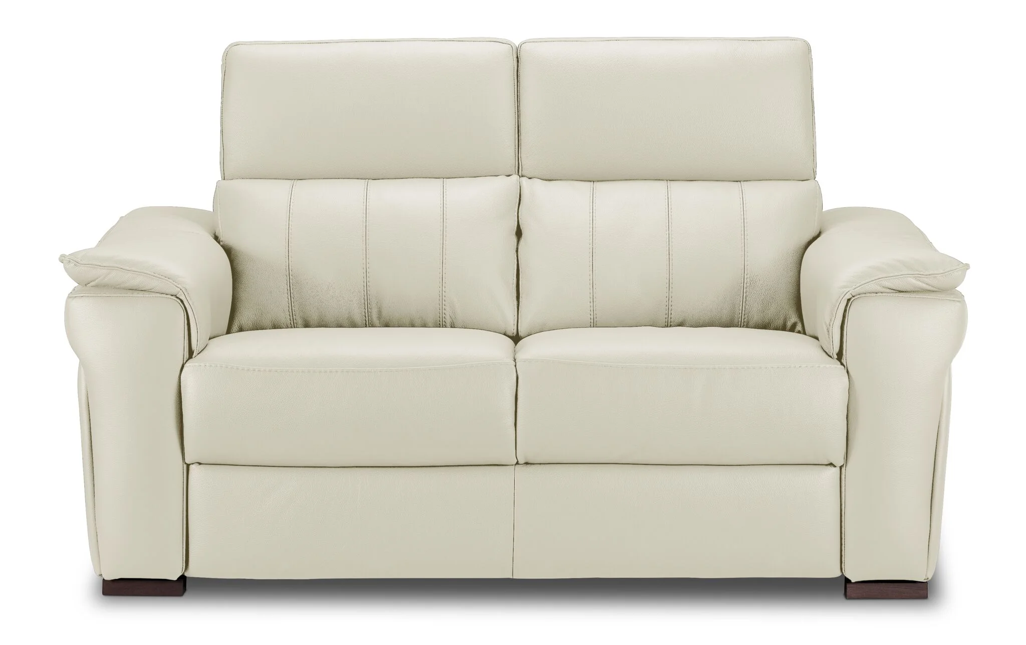 Orlando-Ray Leather Loveseat - White - Image 2