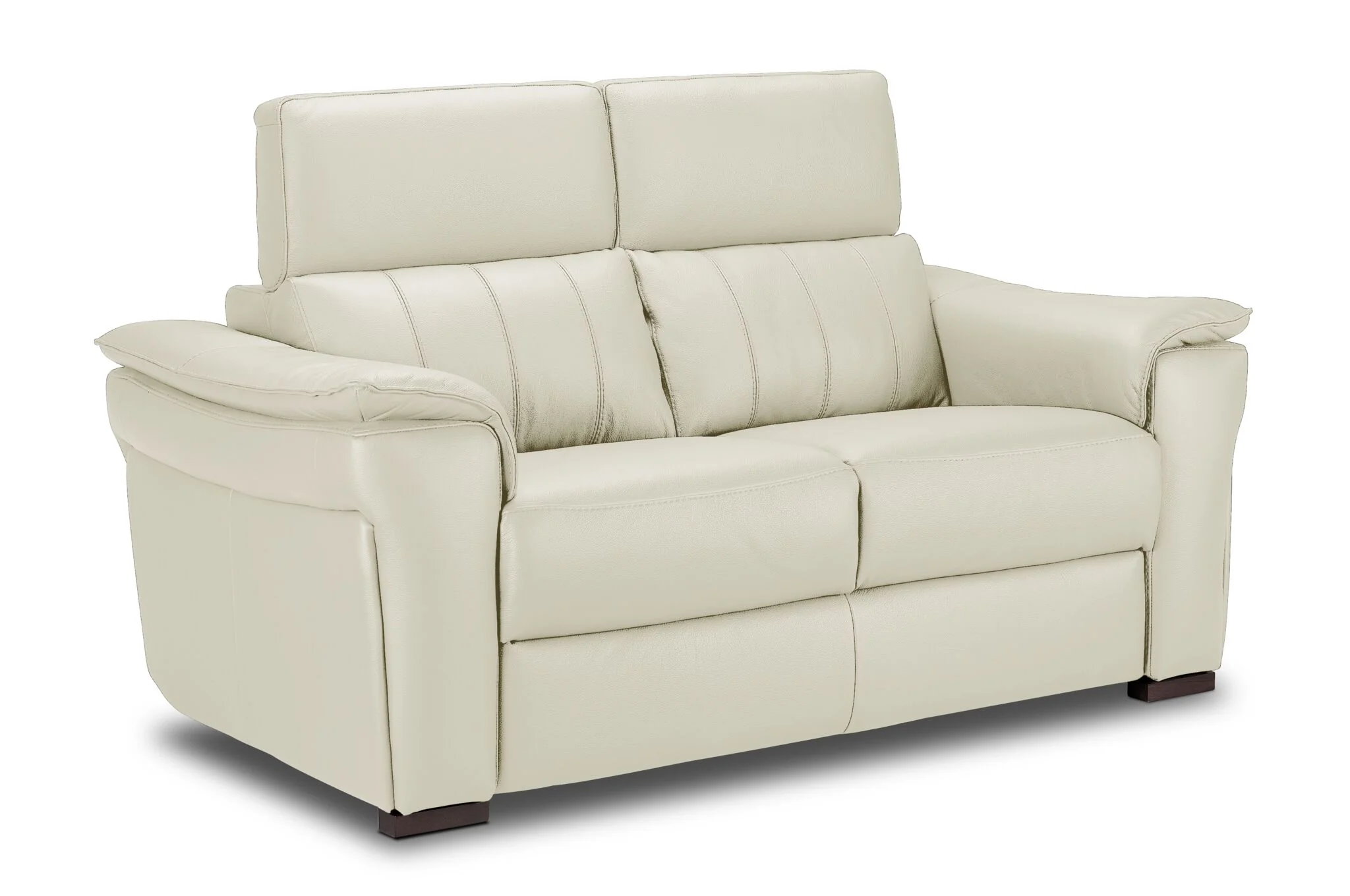 Orlando-Ray Leather Loveseat - White - Image 3