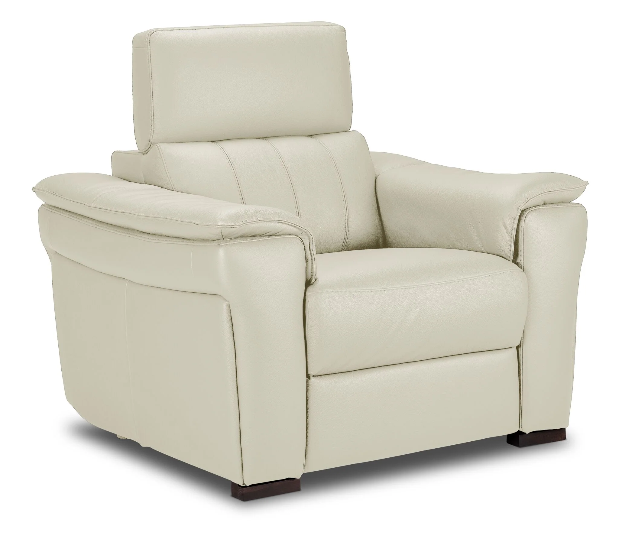 Orlando-Ray Leather Sofa and Chair Set - White - Image 3