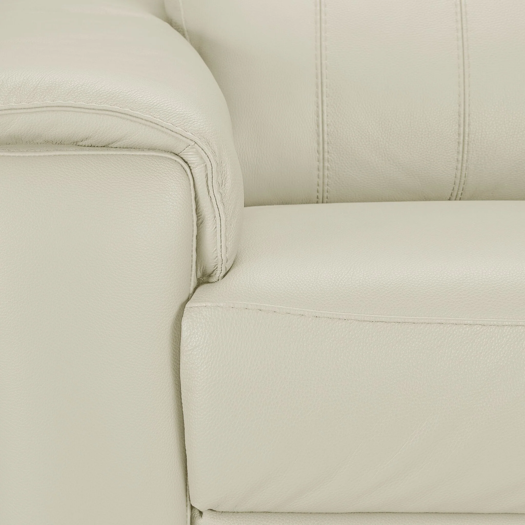 Orlando-Ray Leather Sofa and Chair Set - White - Image 5